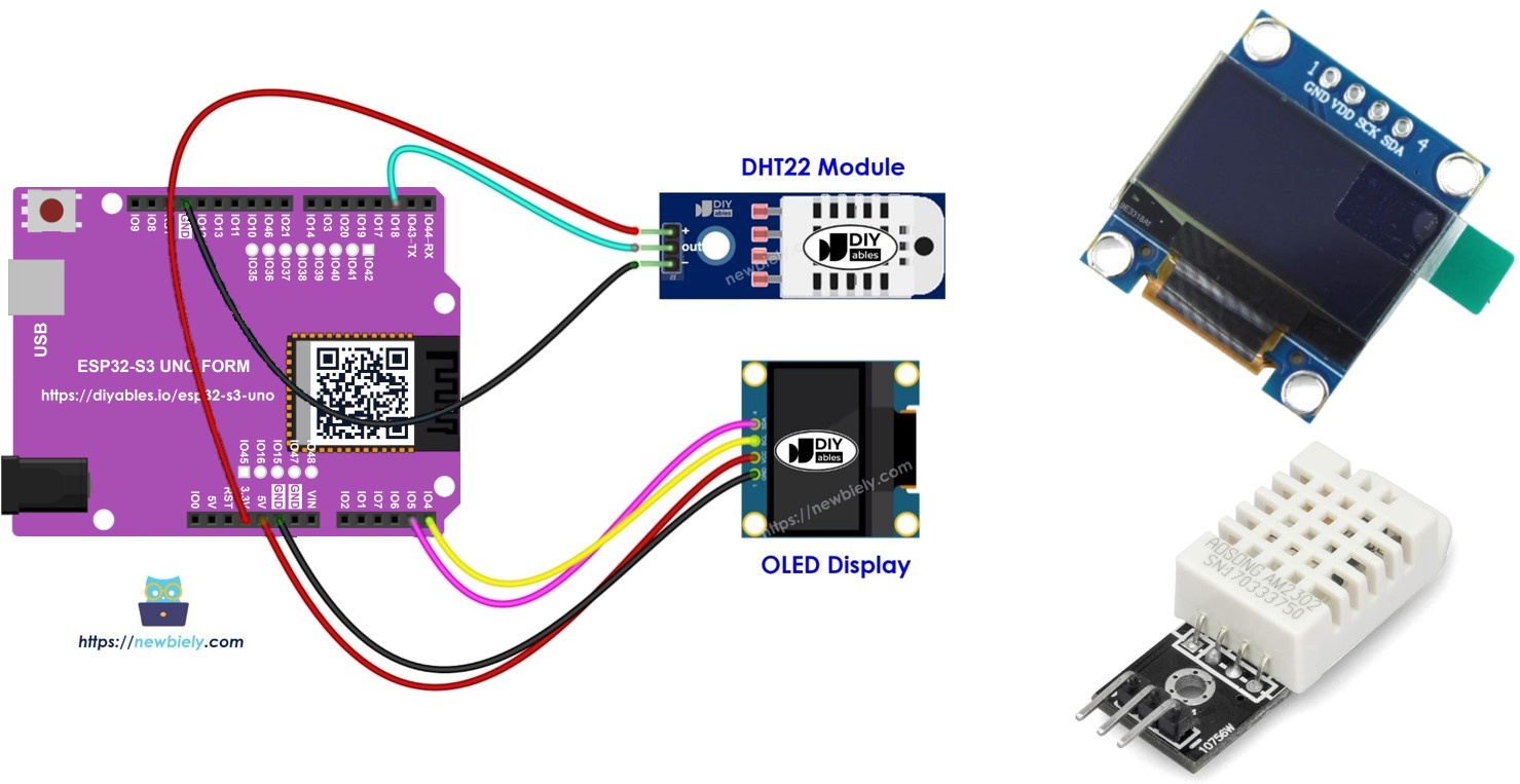 ESP32 S3 Uno DHT22 OLED