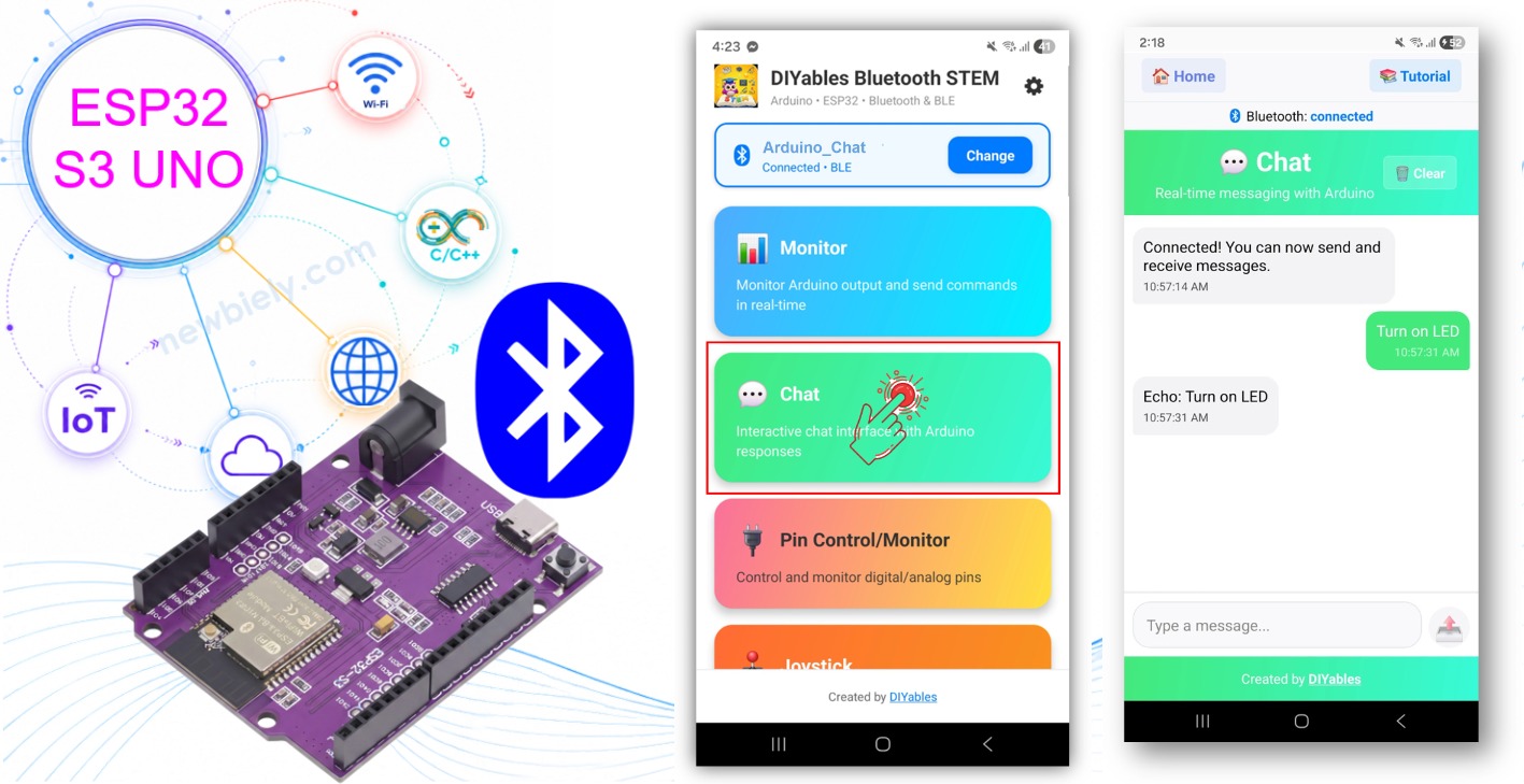 ESP32 S3 Uno Bluetooth chat