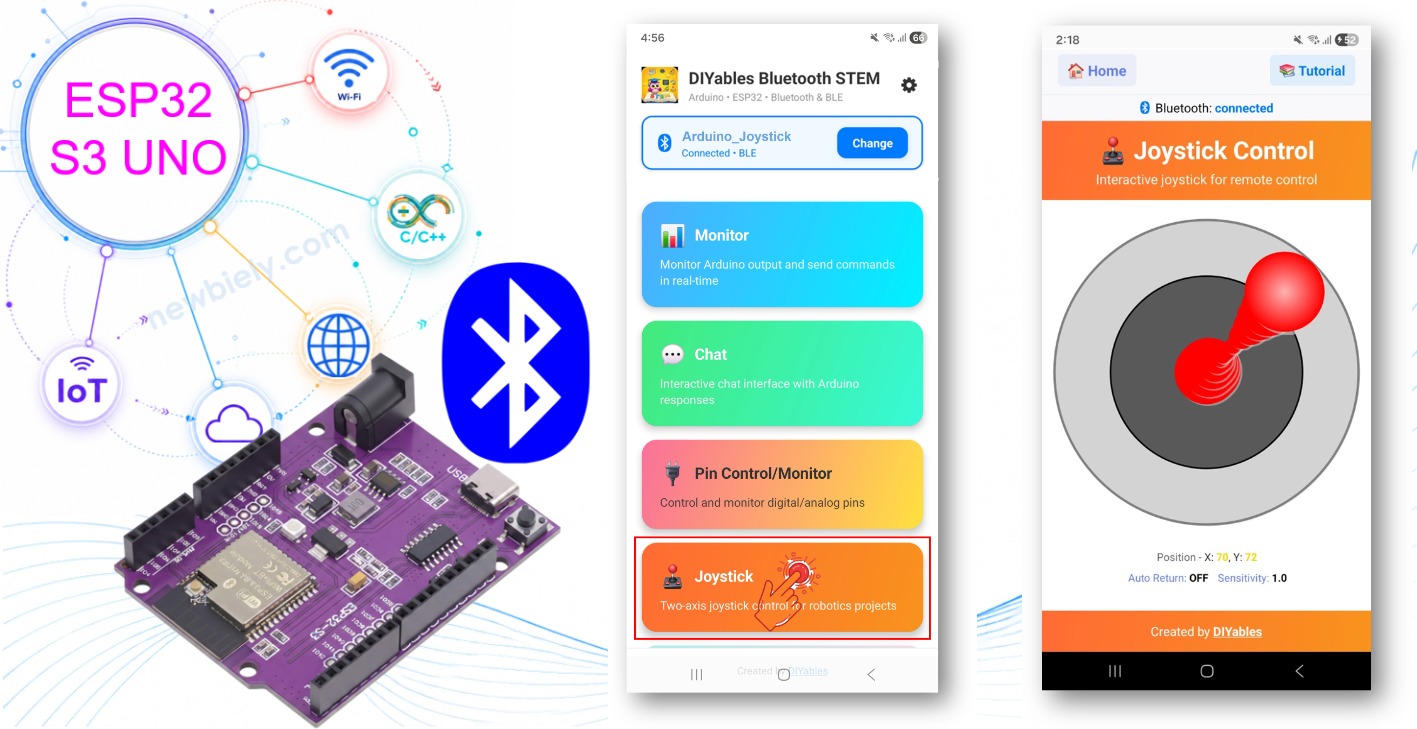 ESP32 S3 Uno Bluetooth joystick