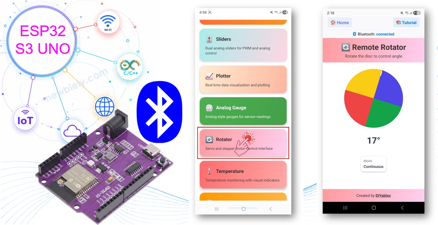 ESP32 S3 Uno Bluetooth rotator