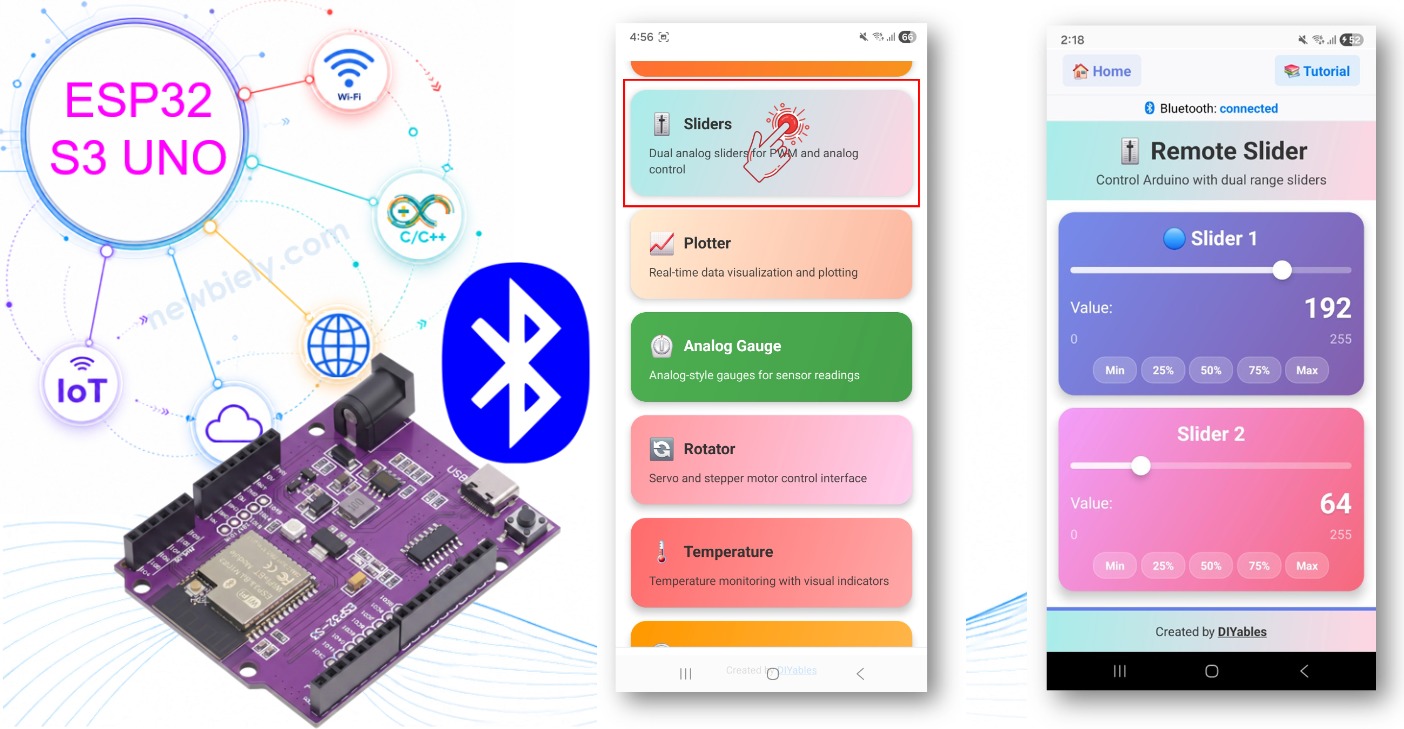 ESP32 S3 Uno Bluetooth slider