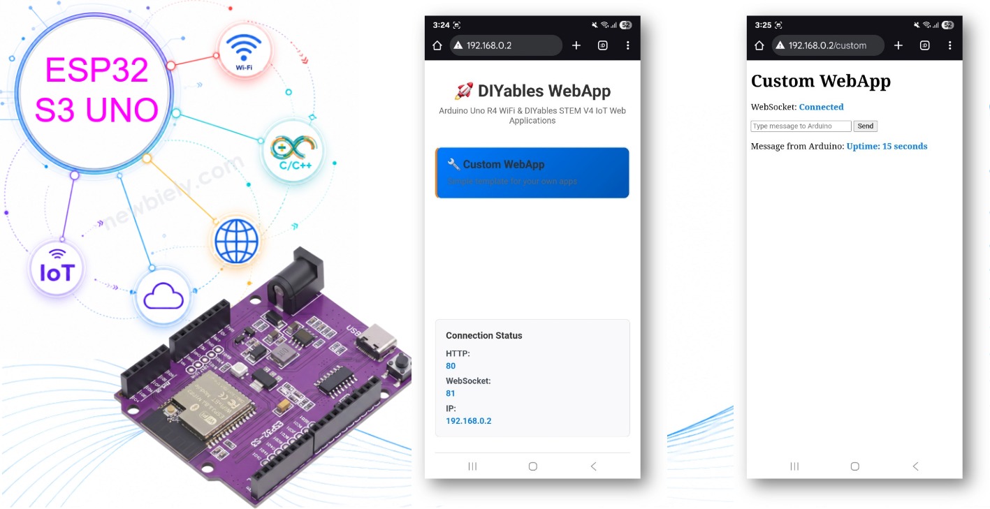 ESP32 S3 Uno custom web app