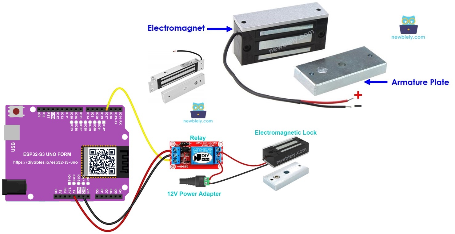 ESP32 S3 Uno electromagnetic lock