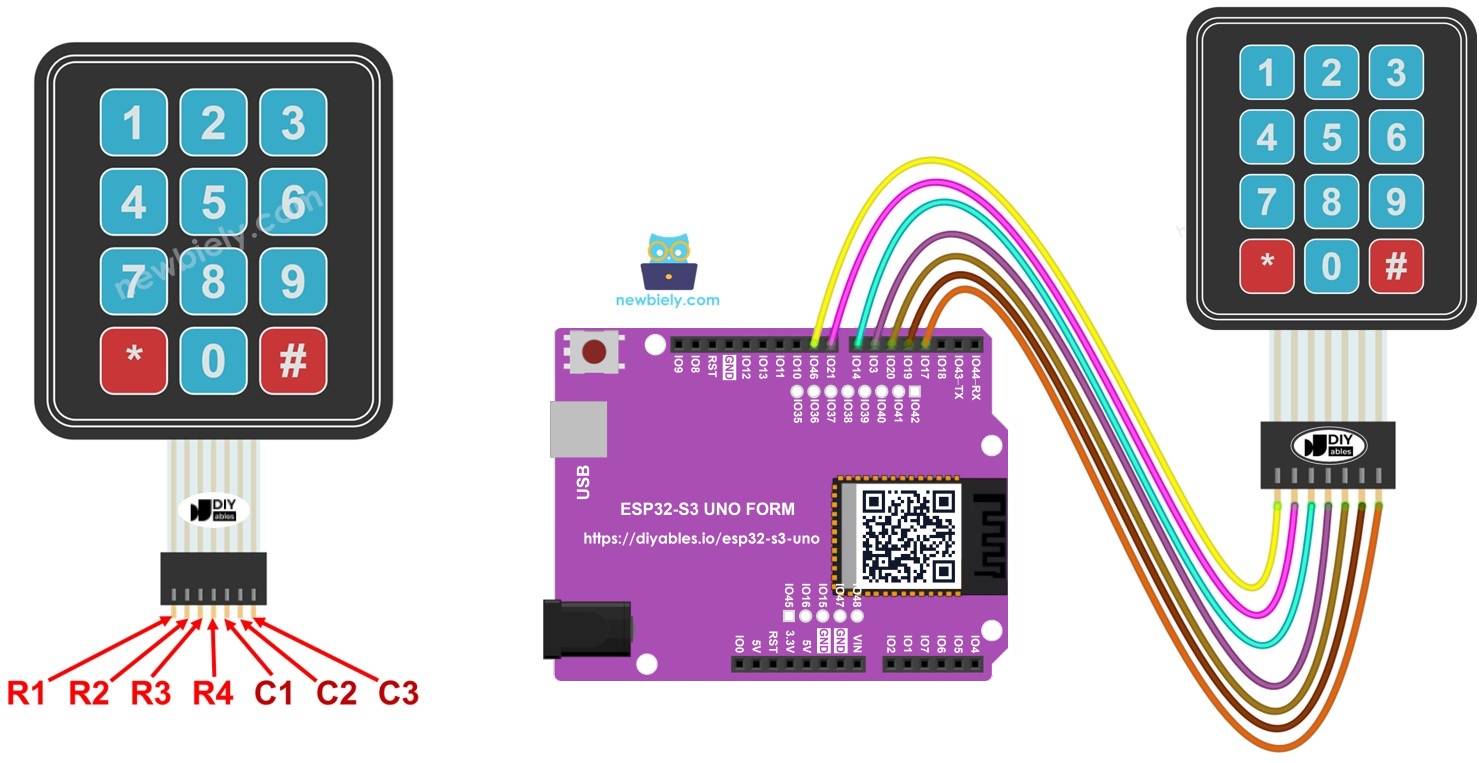 ESP32 S3 Uno keypad 3x4