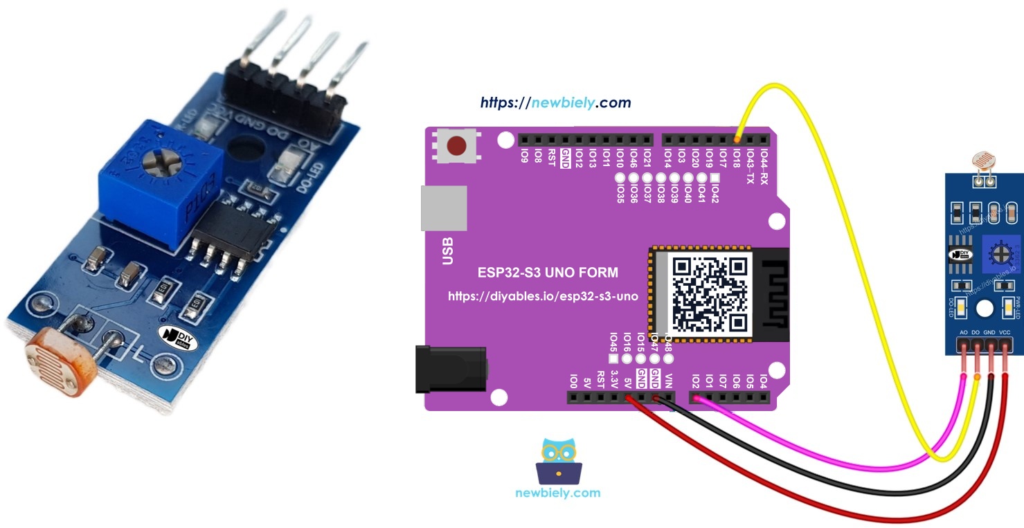 ESP32 S3 Uno LDR module