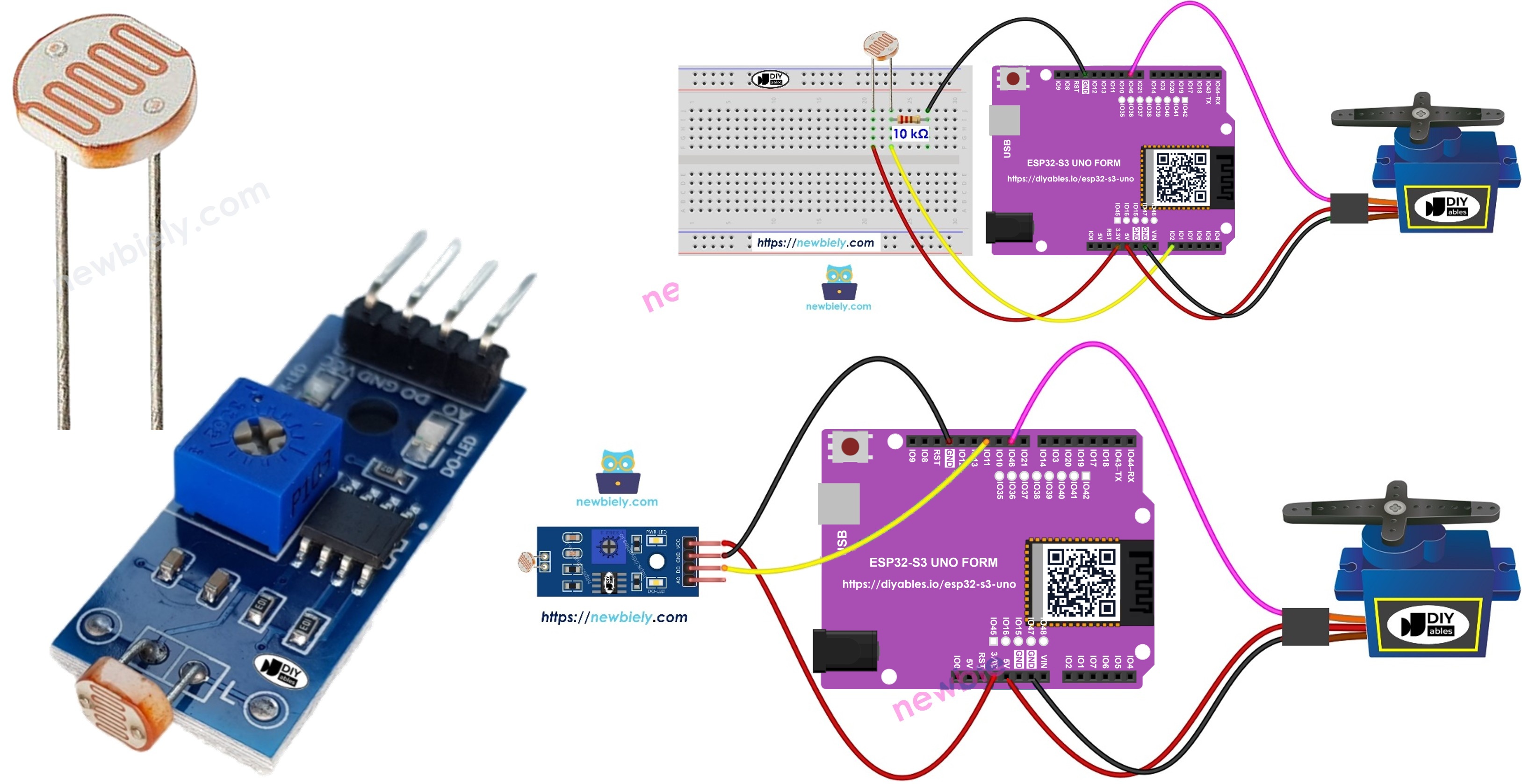 ESP32 S3 Uno light sensor servo motor