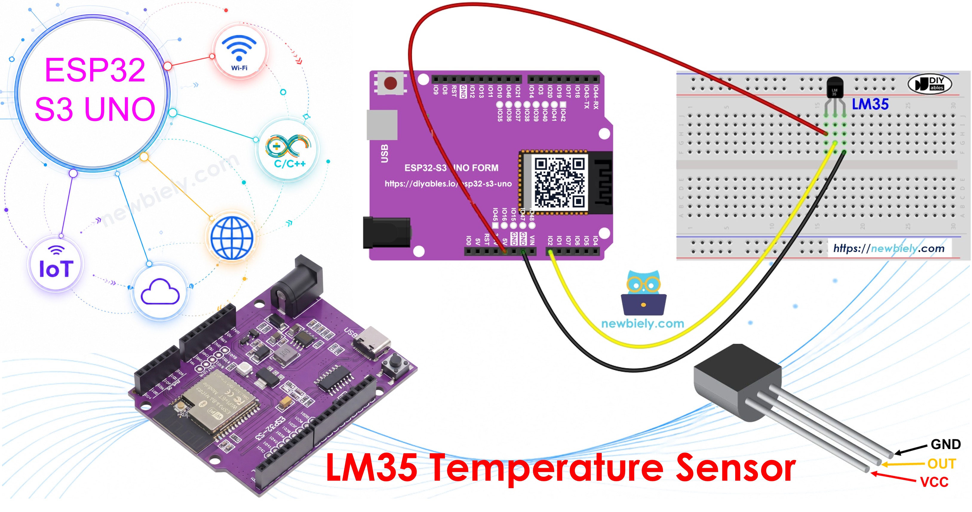 ESP32 S3 Uno LM35 temperature sensor