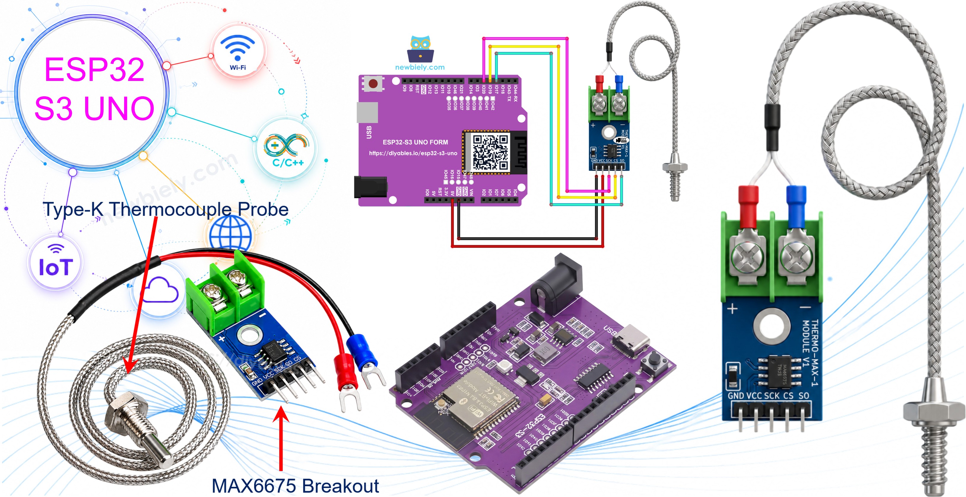 ESP32 S3 Uno MAX6675 thermocouple module