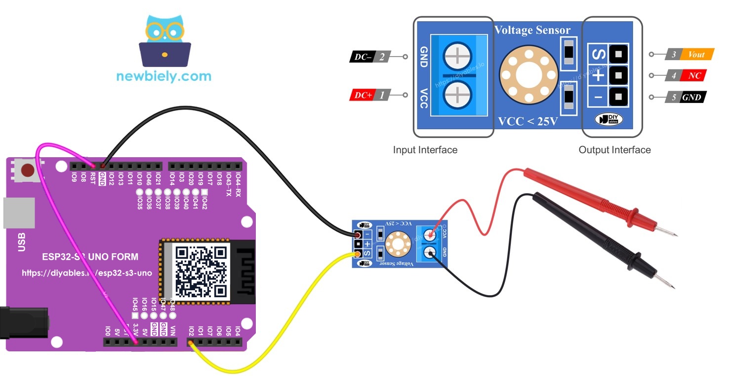 ESP32 S3 Uno VOLTAGE SENSOR