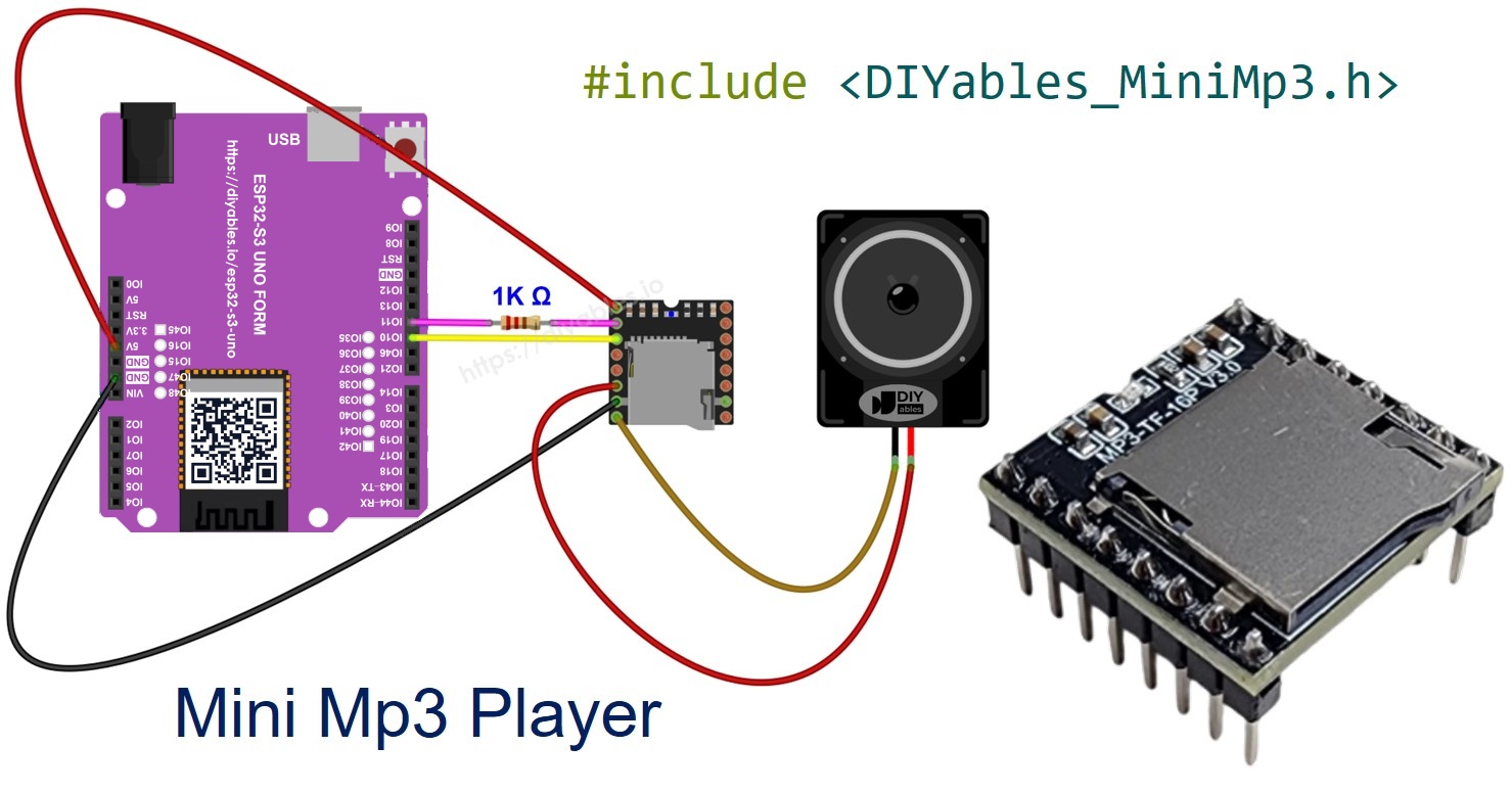 ESP32 S3 Uno mini mp3 player