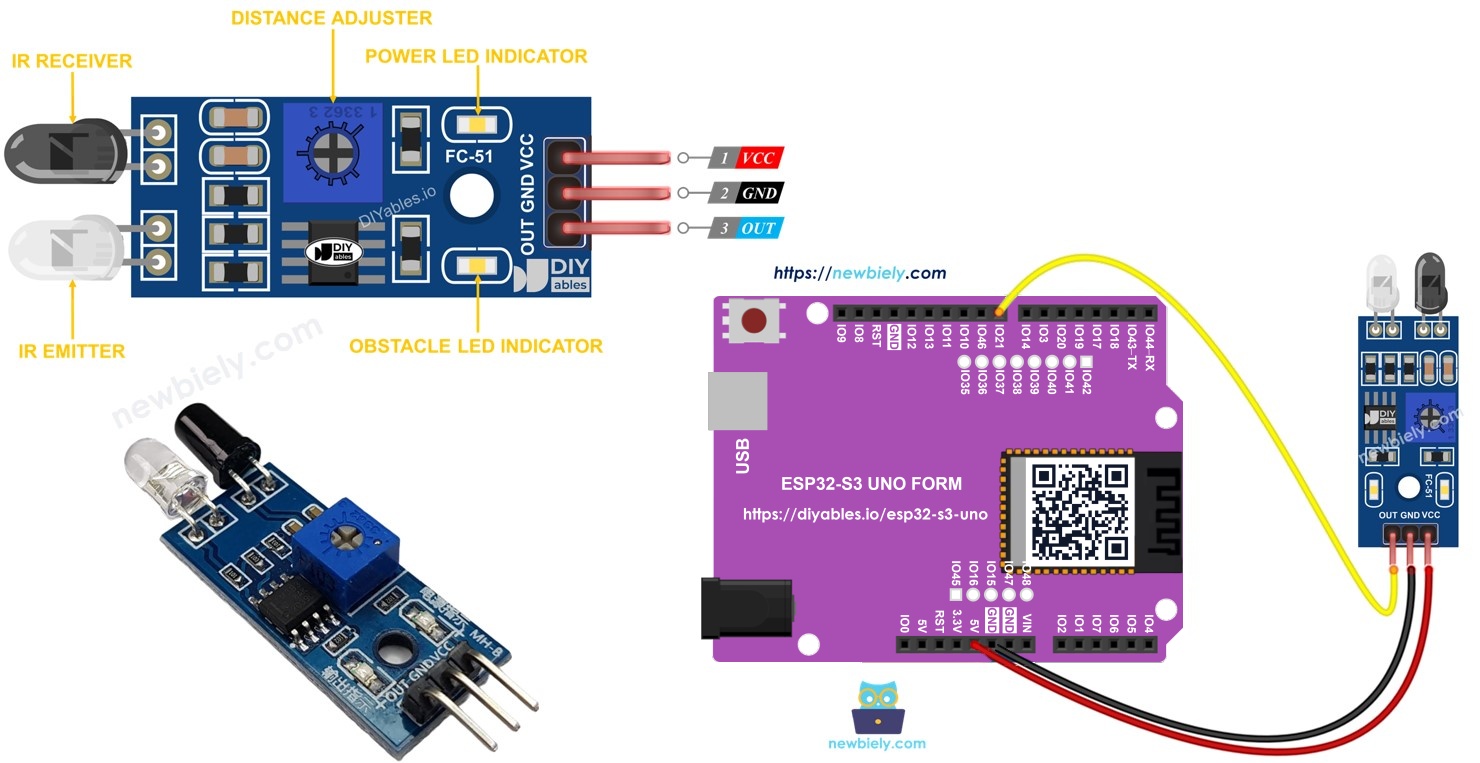 ESP32 S3 Uno OBSTACLE AVOIDANCE SENSOR