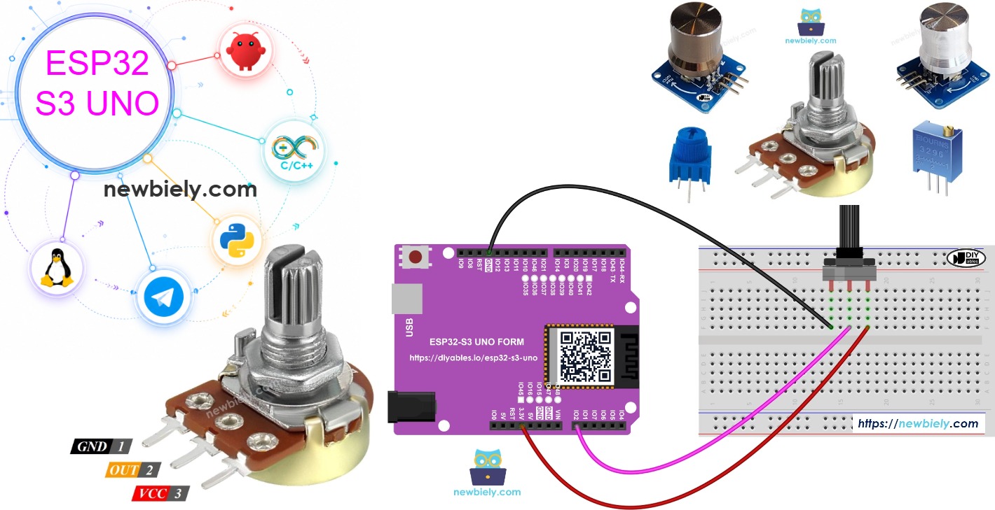 ESP32 S3 Uno POTENTIOMETER
