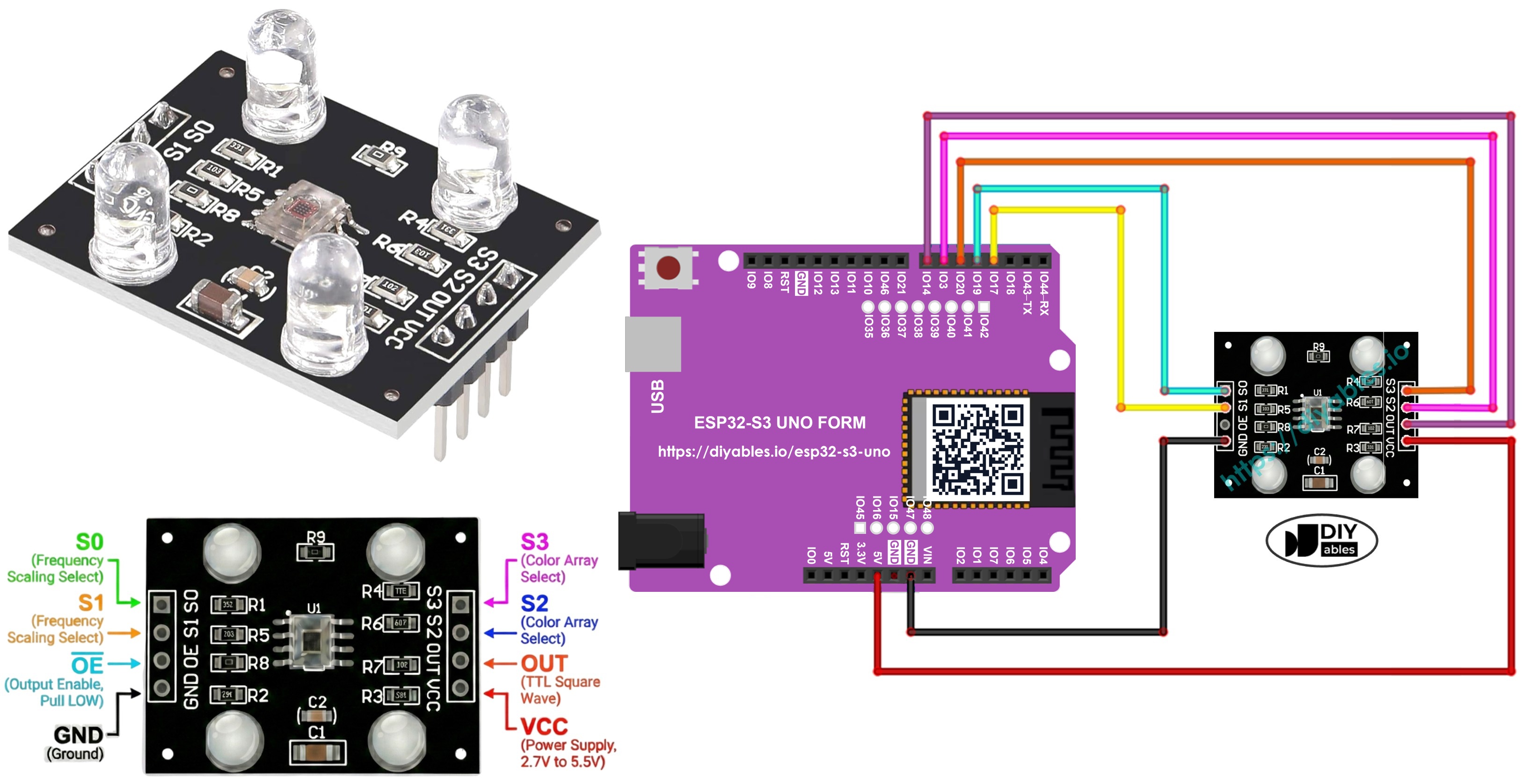 ESP32 S3 Uno COLOR SENSOR