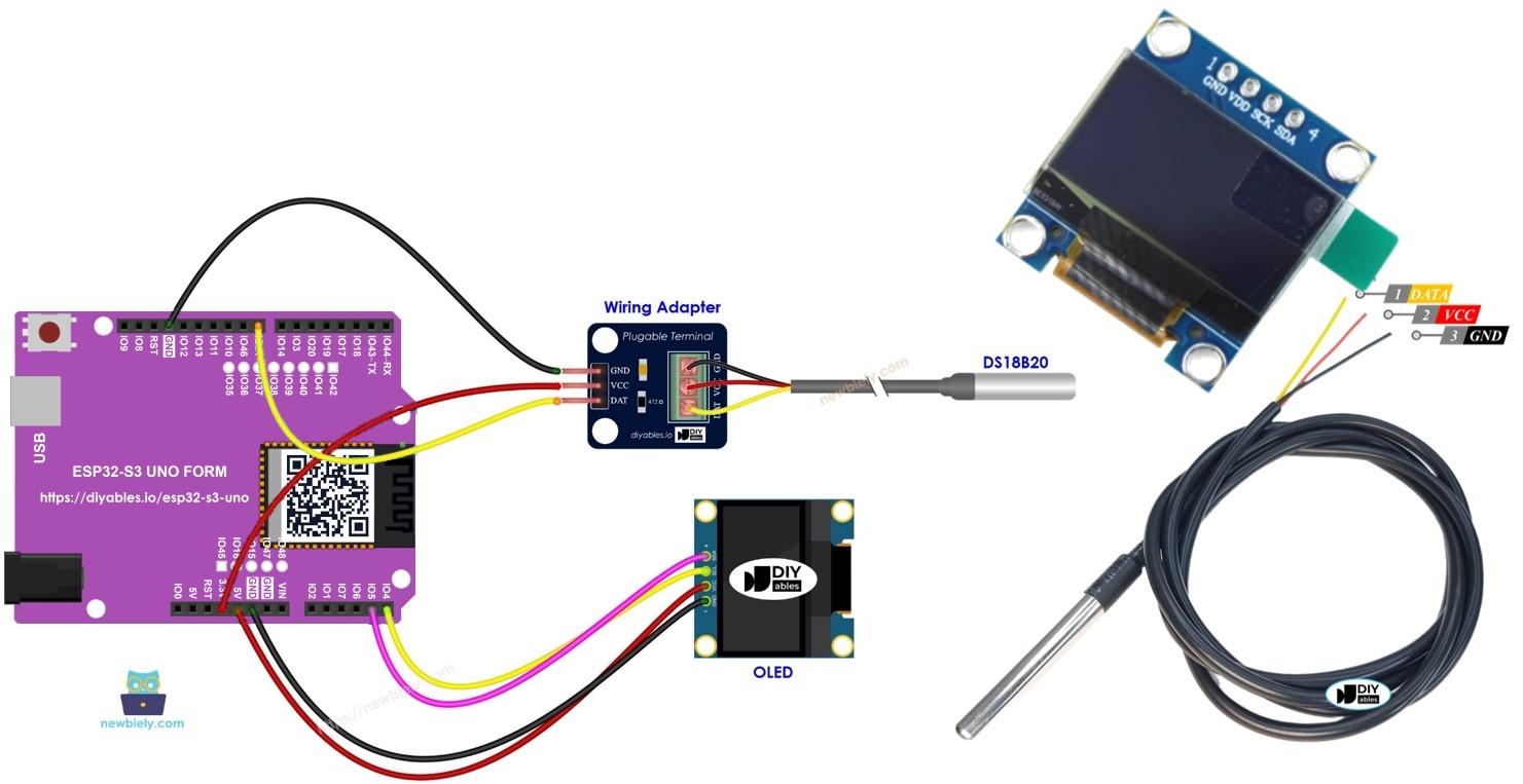 ESP32 S3 Uno temperature sensor OLED