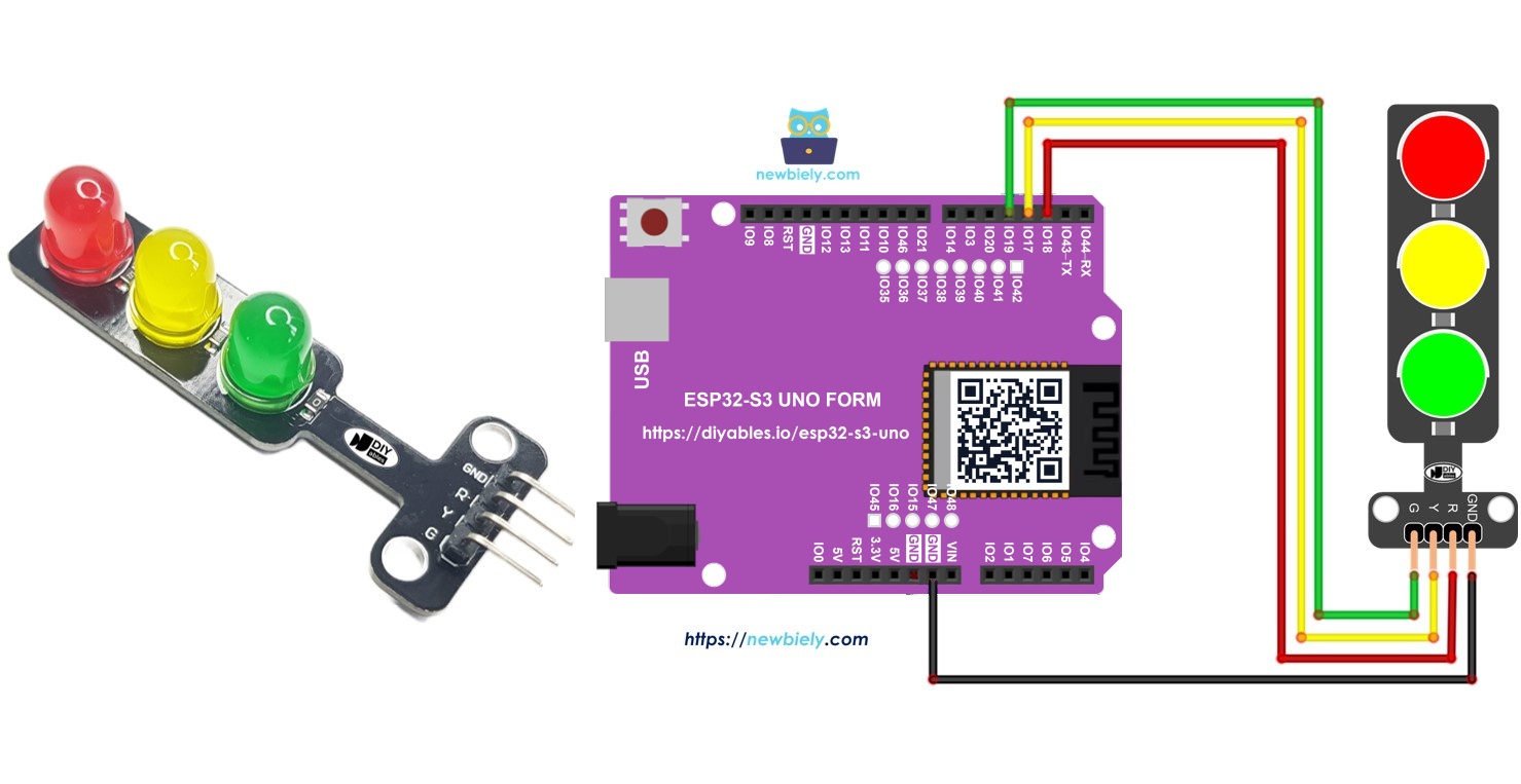 ESP32 S3 Uno traffic light