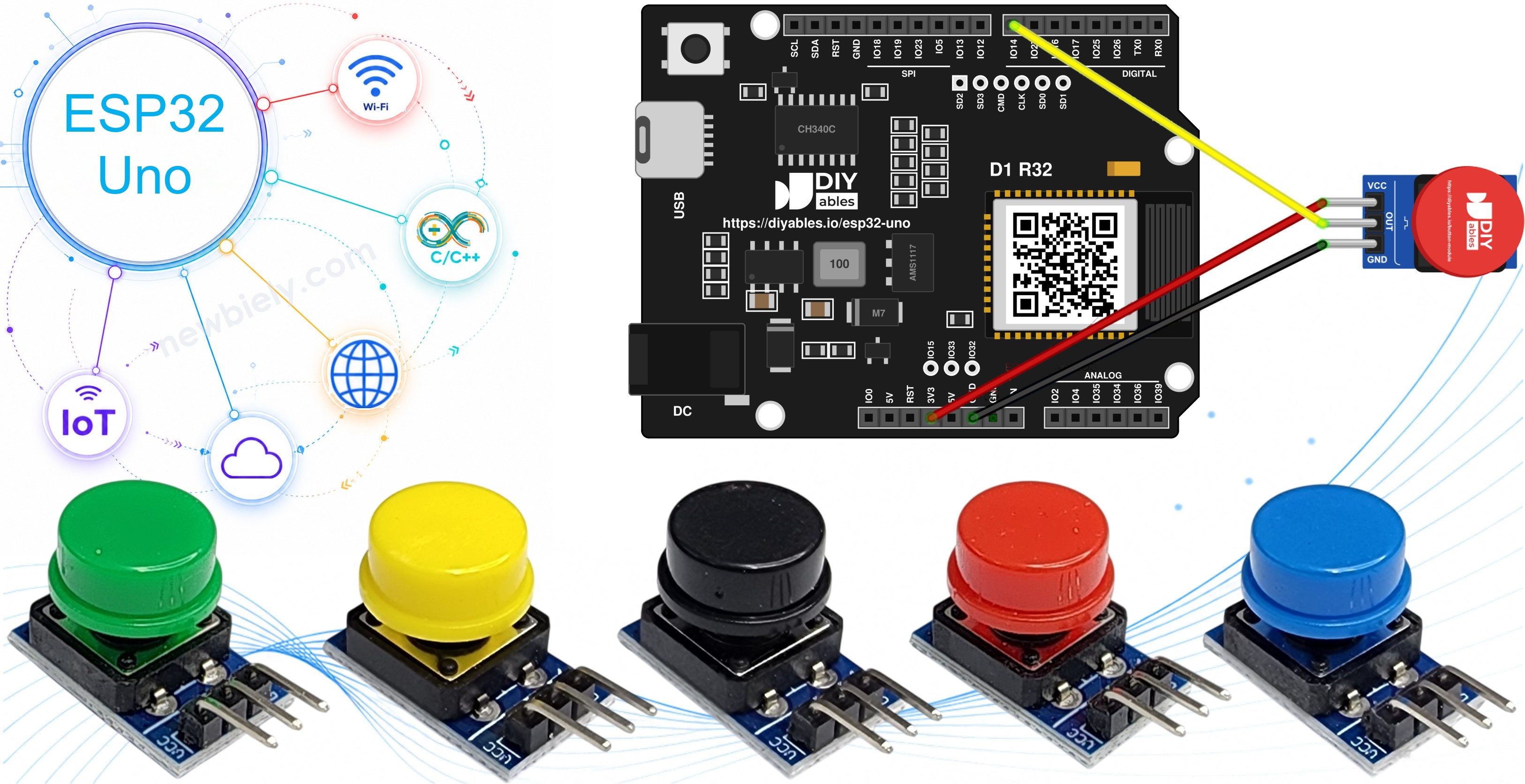 ESP32 Uno button module