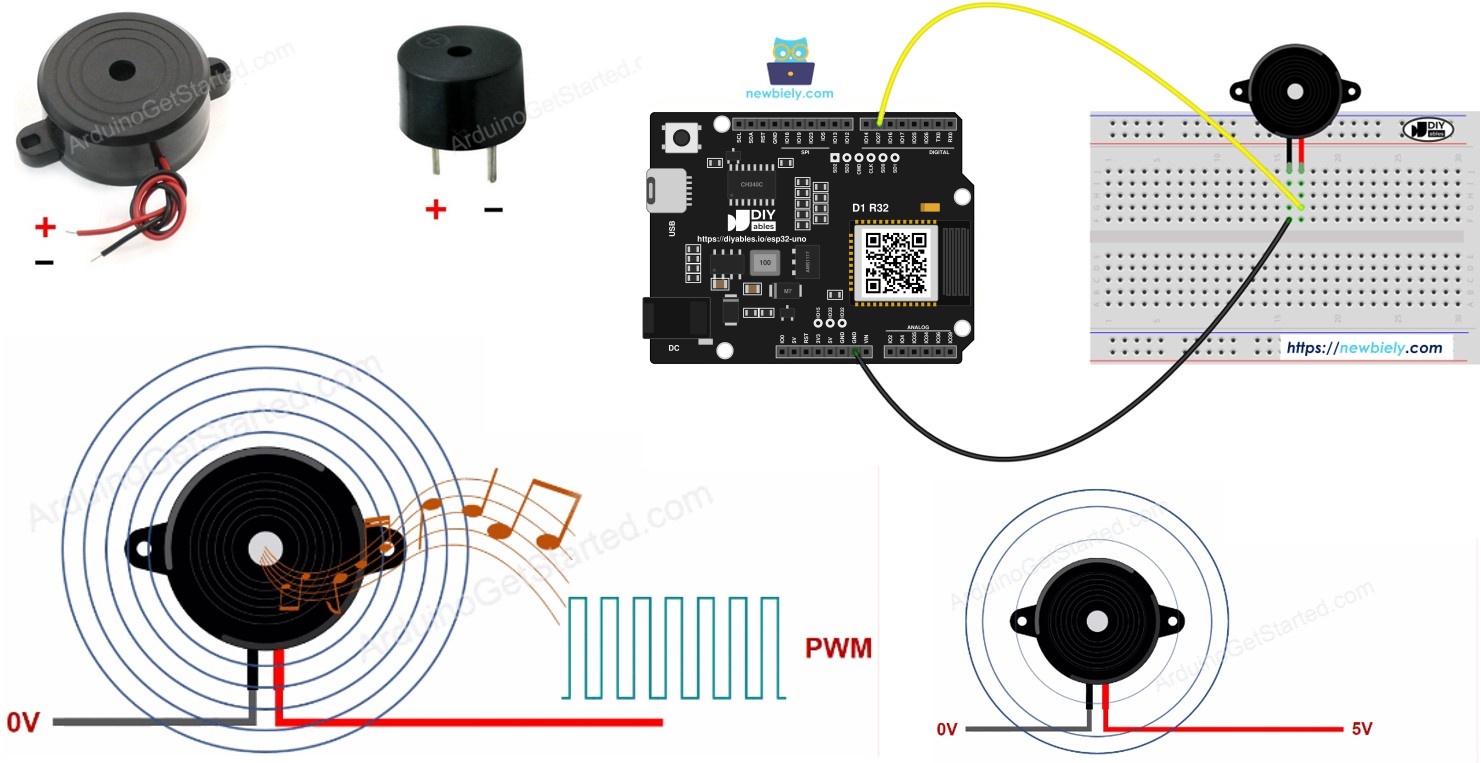 ESP32 Uno PIEZO BUZZER