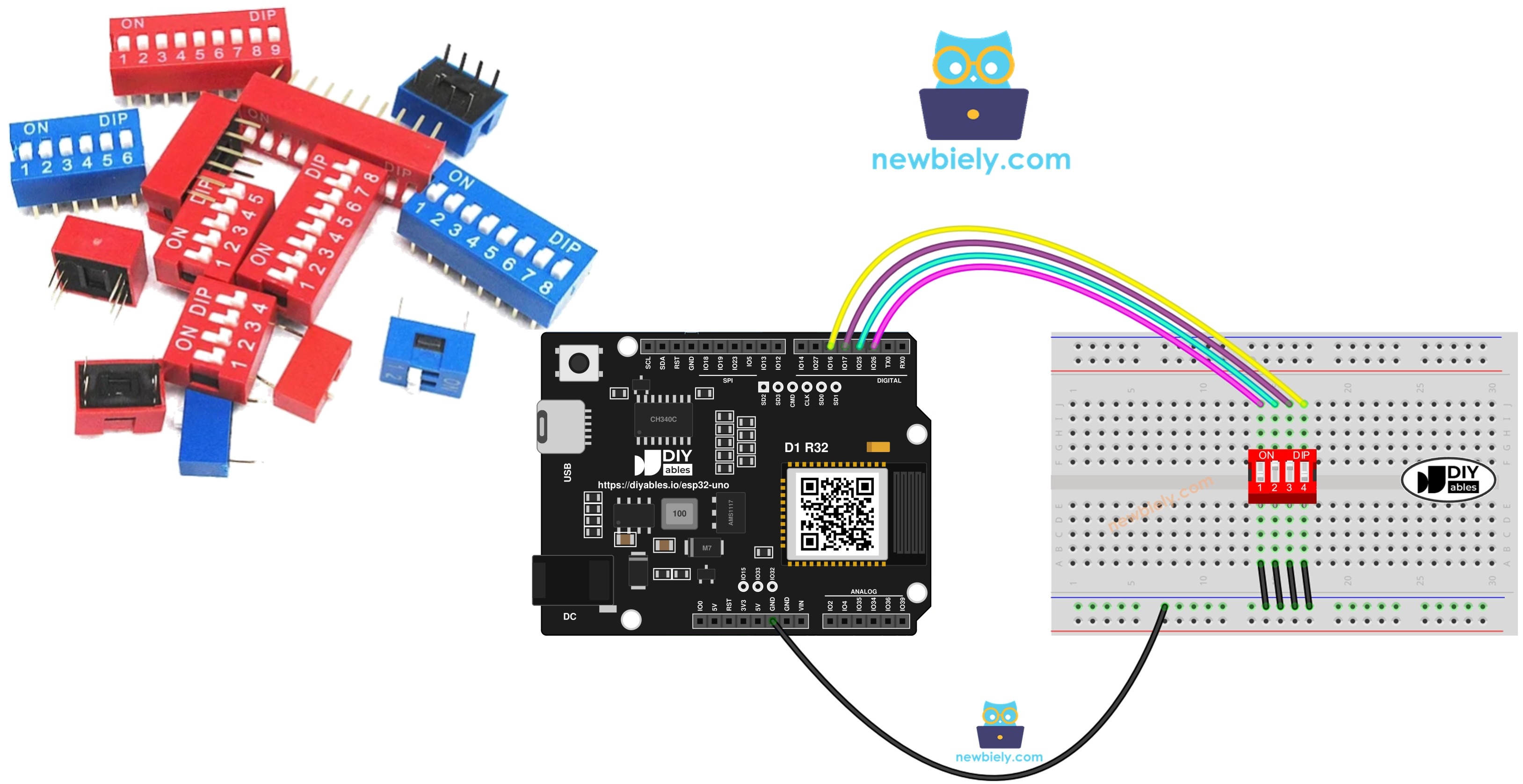 ESP32 Uno DIP switch