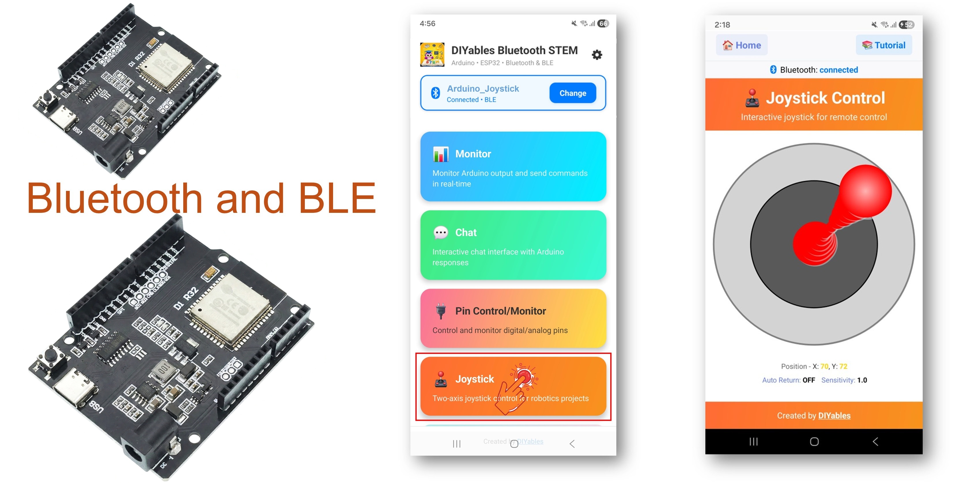 ESP32 Uno Bluetooth joystick
