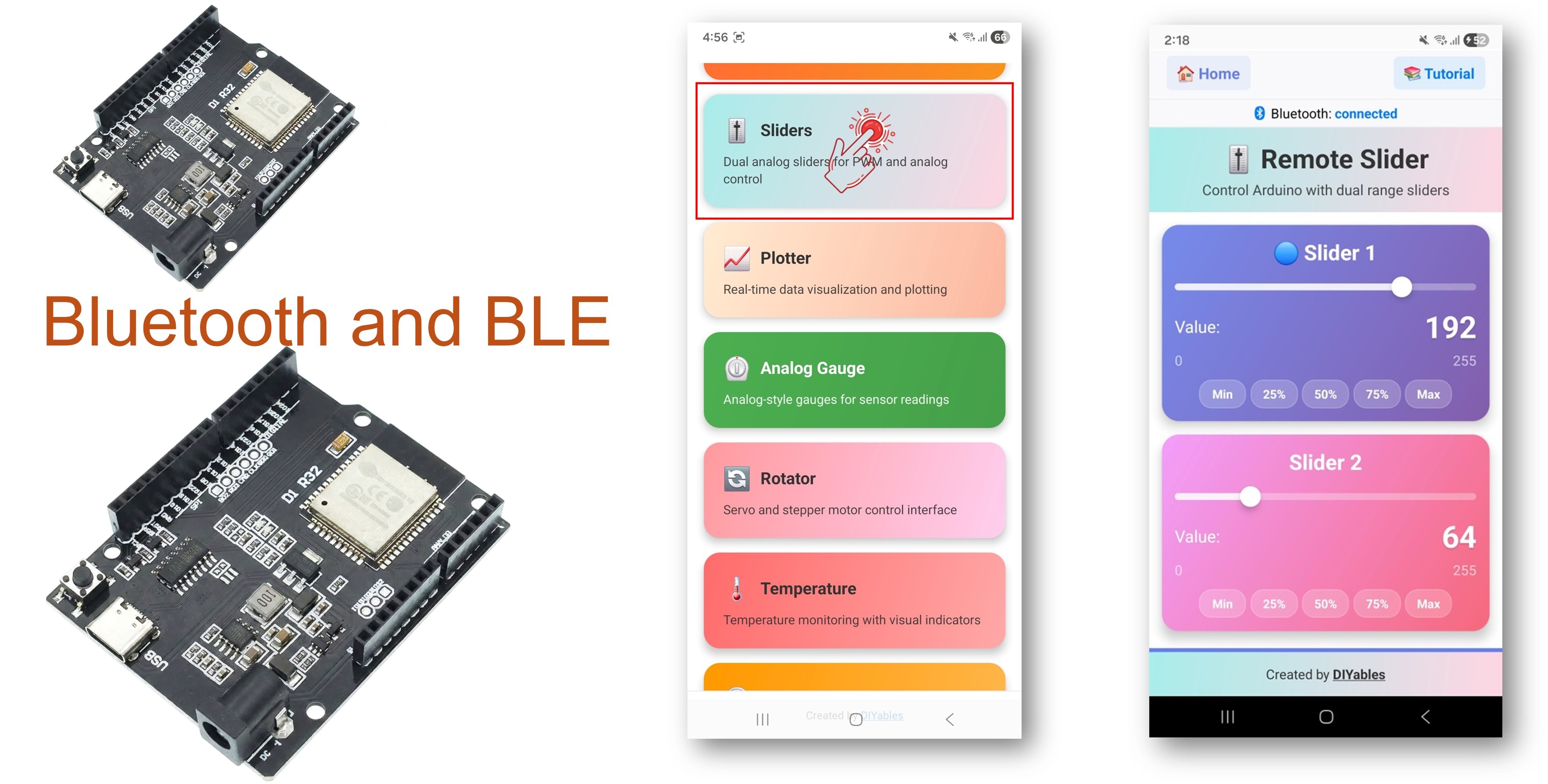 ESP32 Uno Bluetooth slider