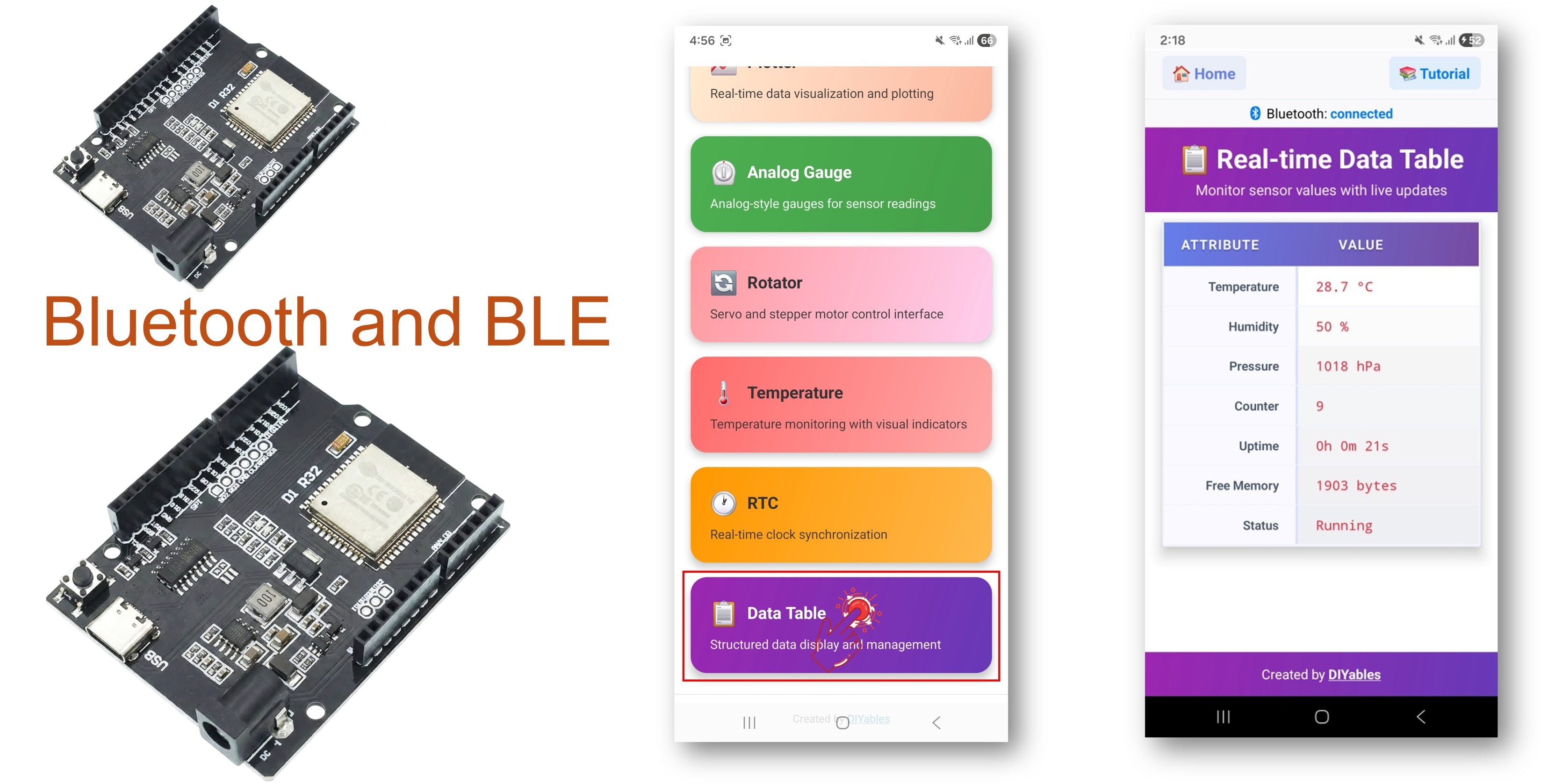 ESP32 Uno Bluetooth table