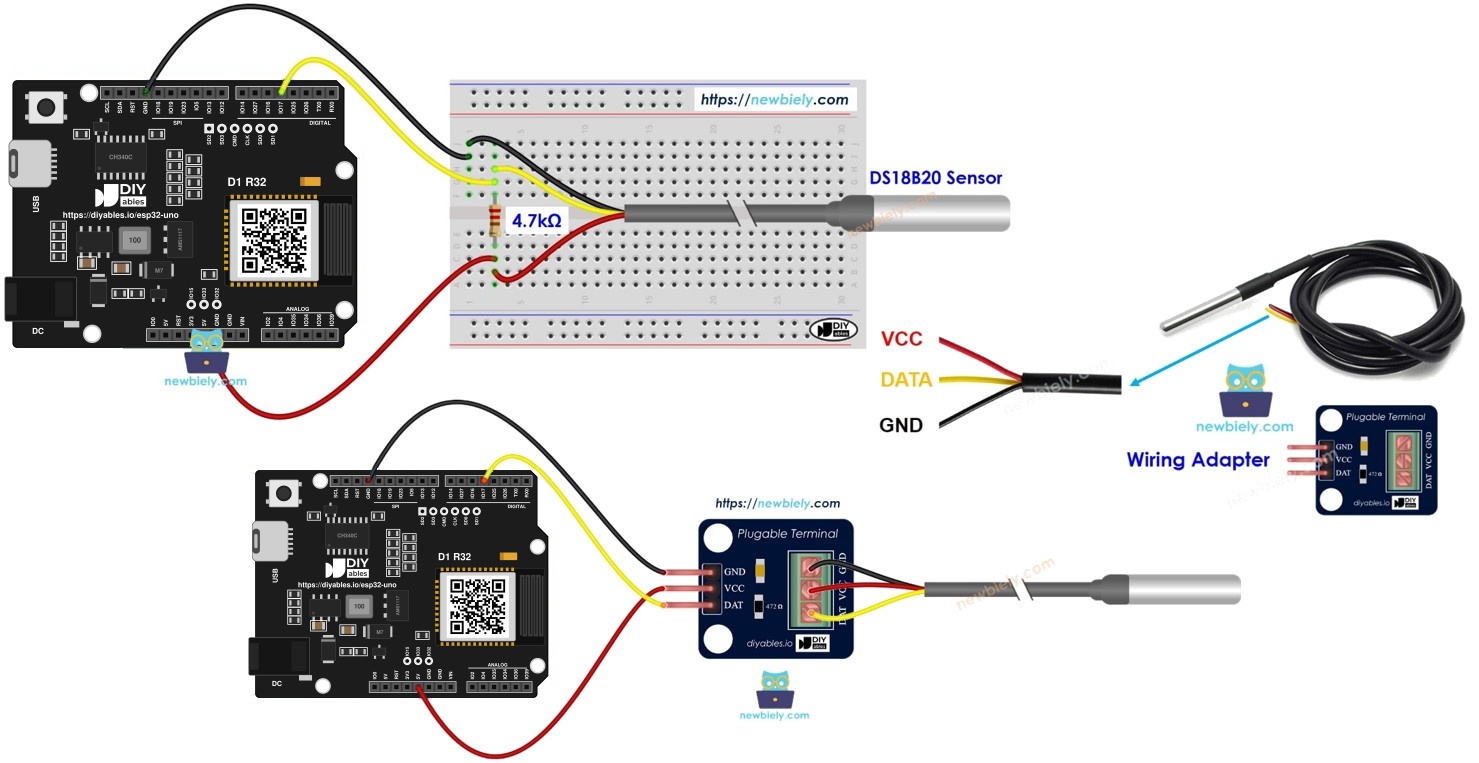 ESP32 Uno temperature sensor