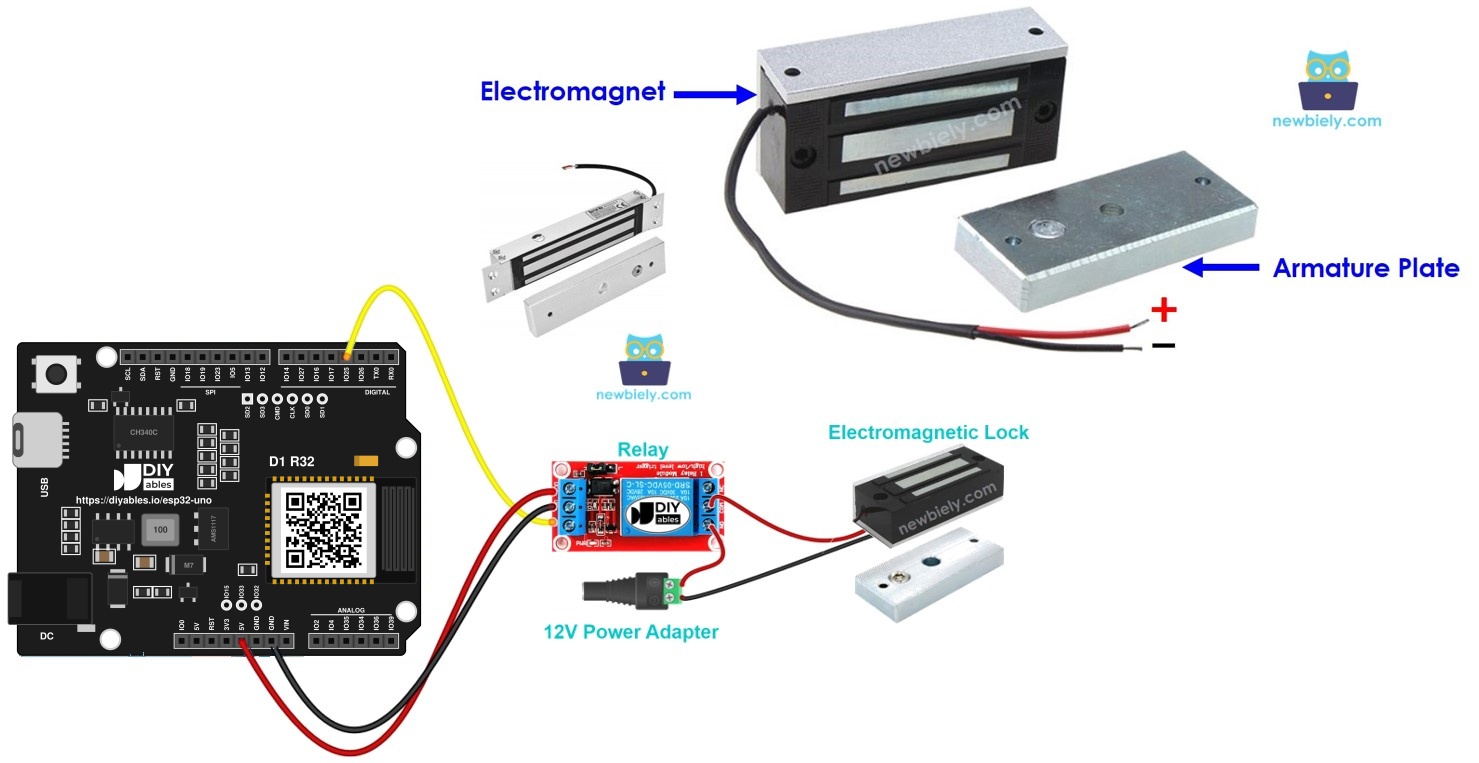 ESP32 Uno electromagnetic lock