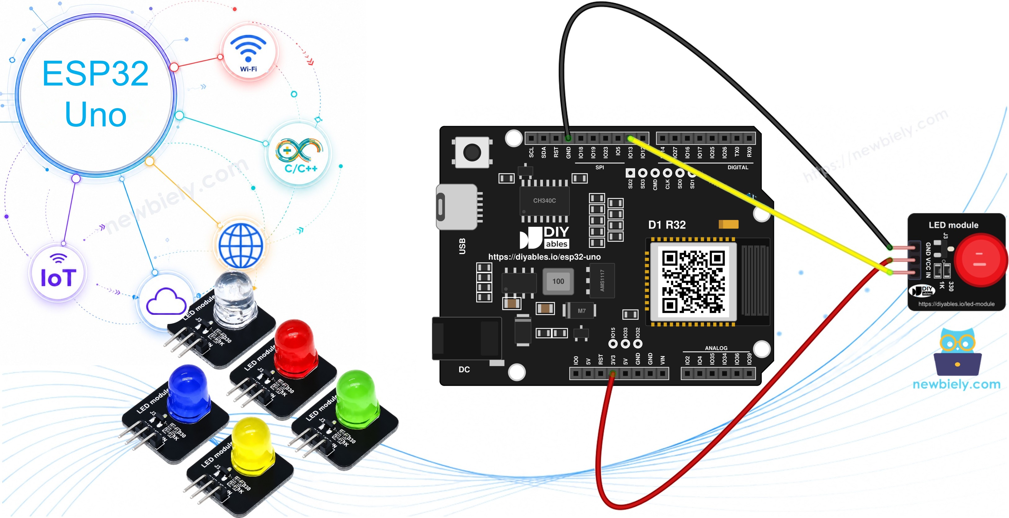 ESP32 Uno LED module