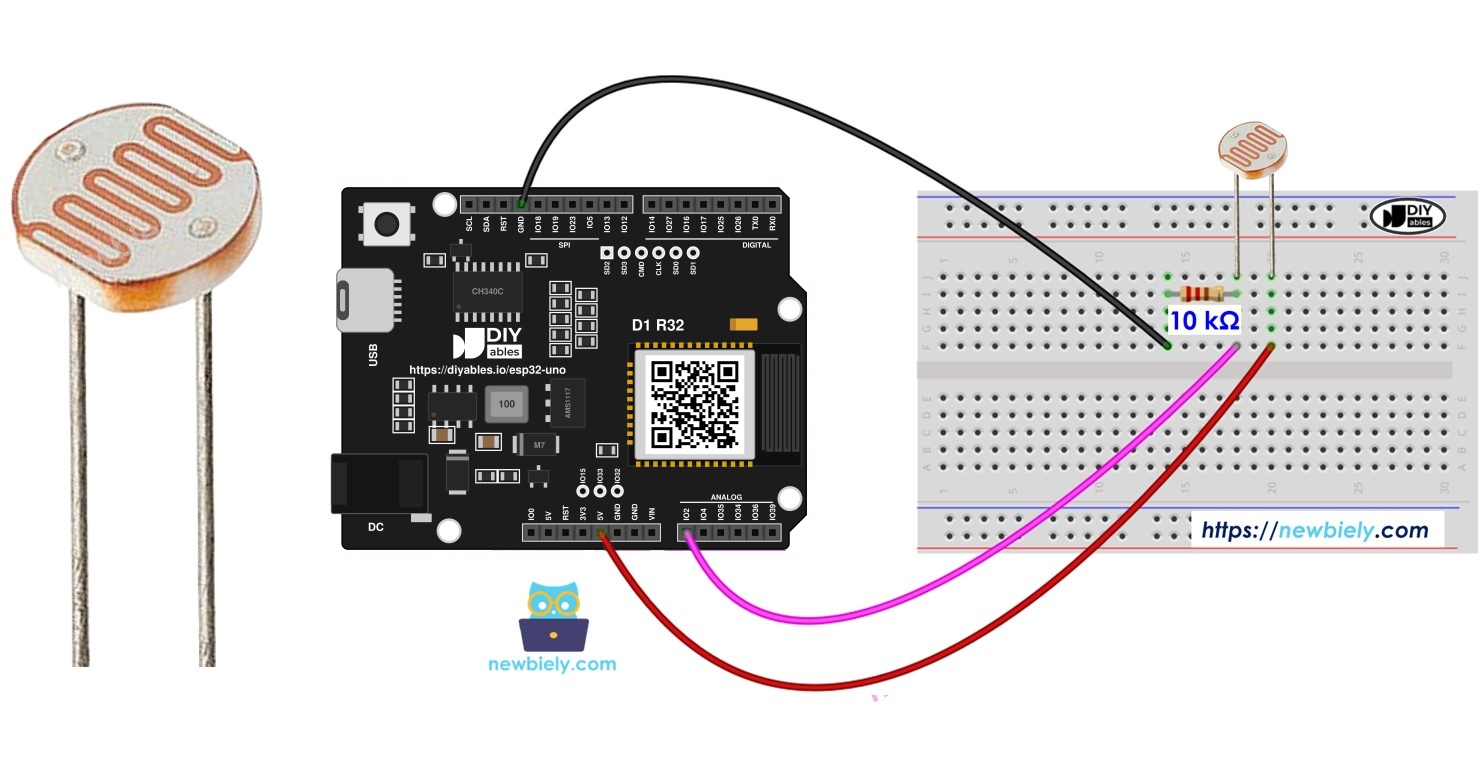 ESP32 Uno light sensor