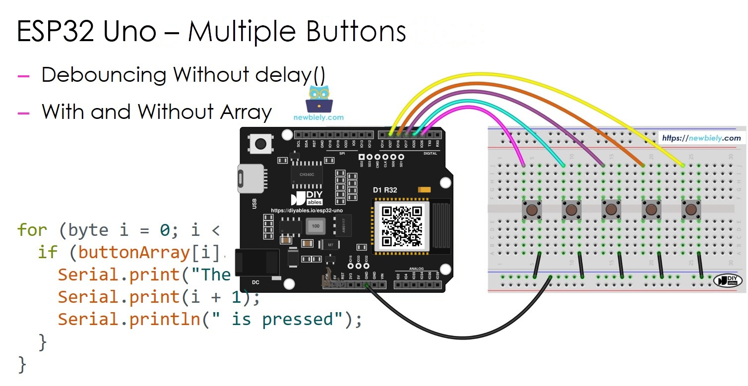 ESP32 Uno multiple buttons