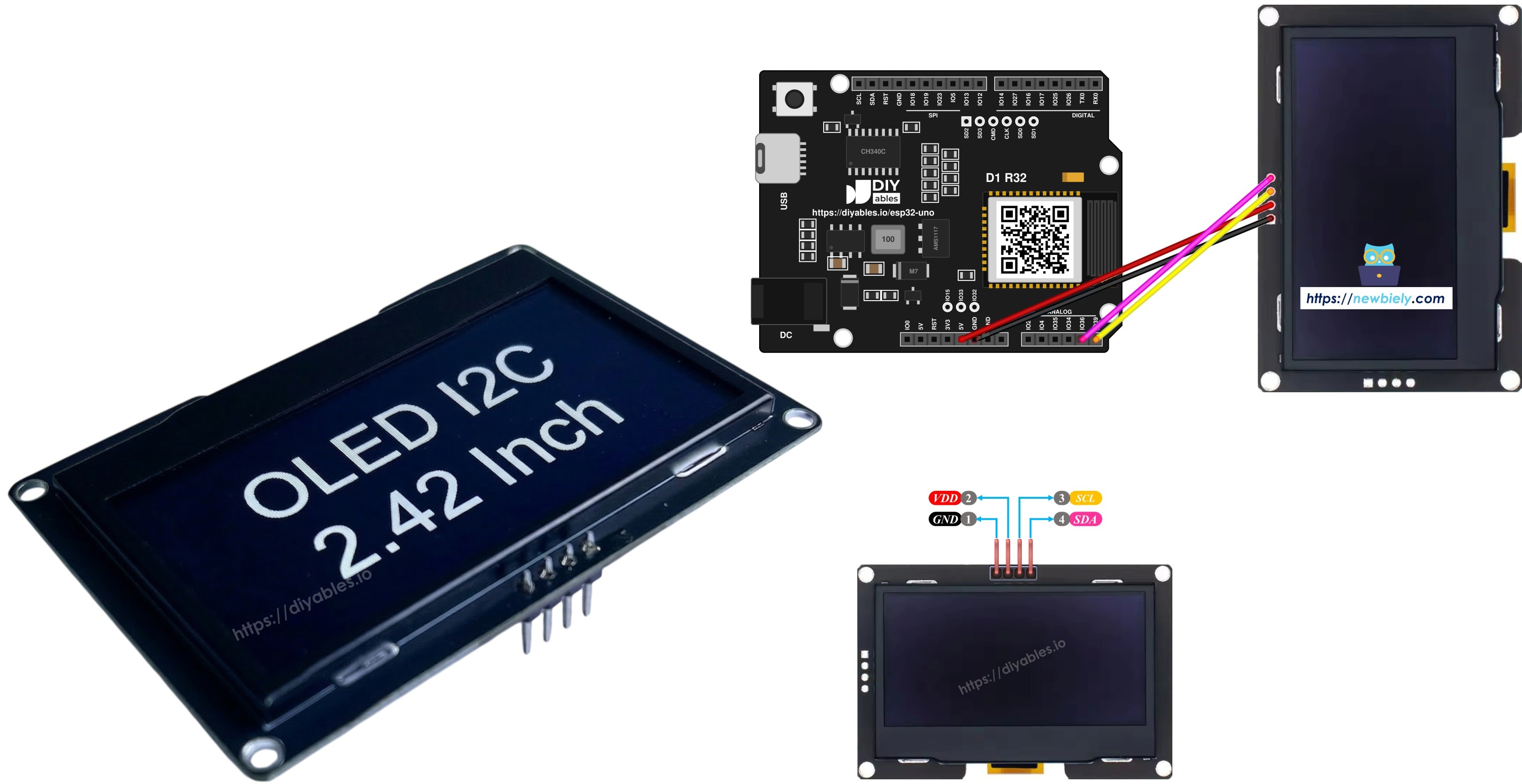 ESP32 Uno SSD1309 OLED