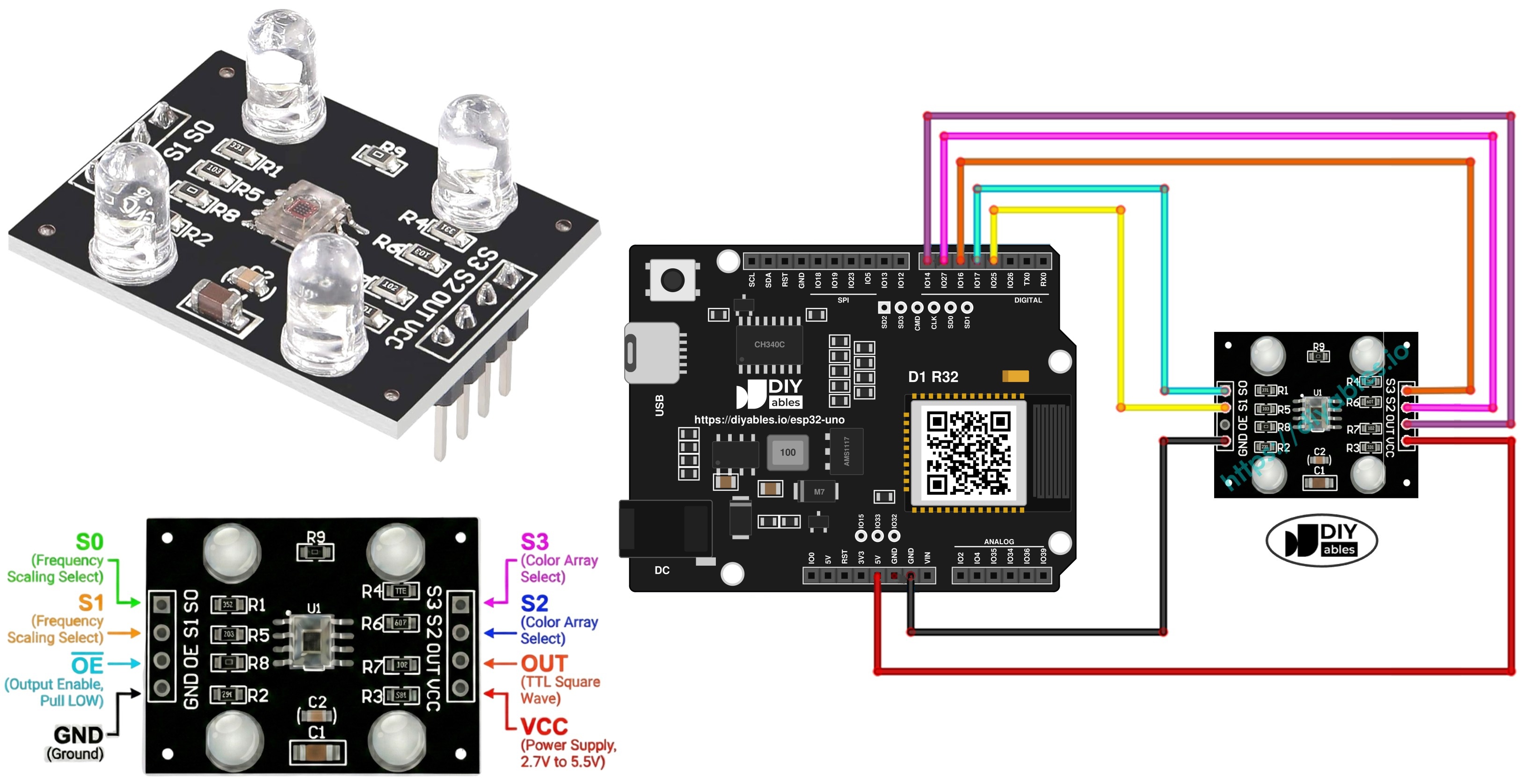 ESP32 Uno COLOR SENSOR