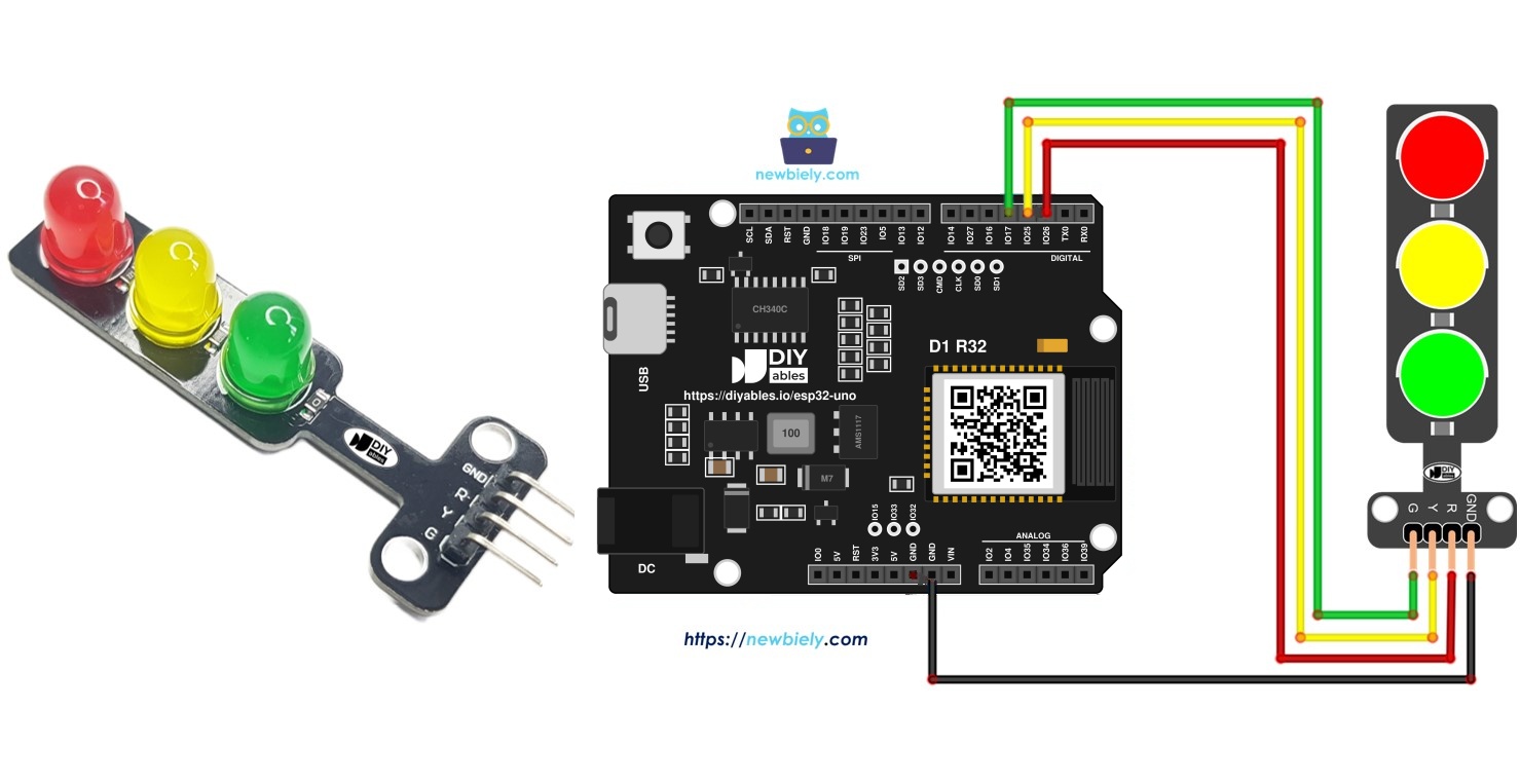 ESP32 Uno traffic light