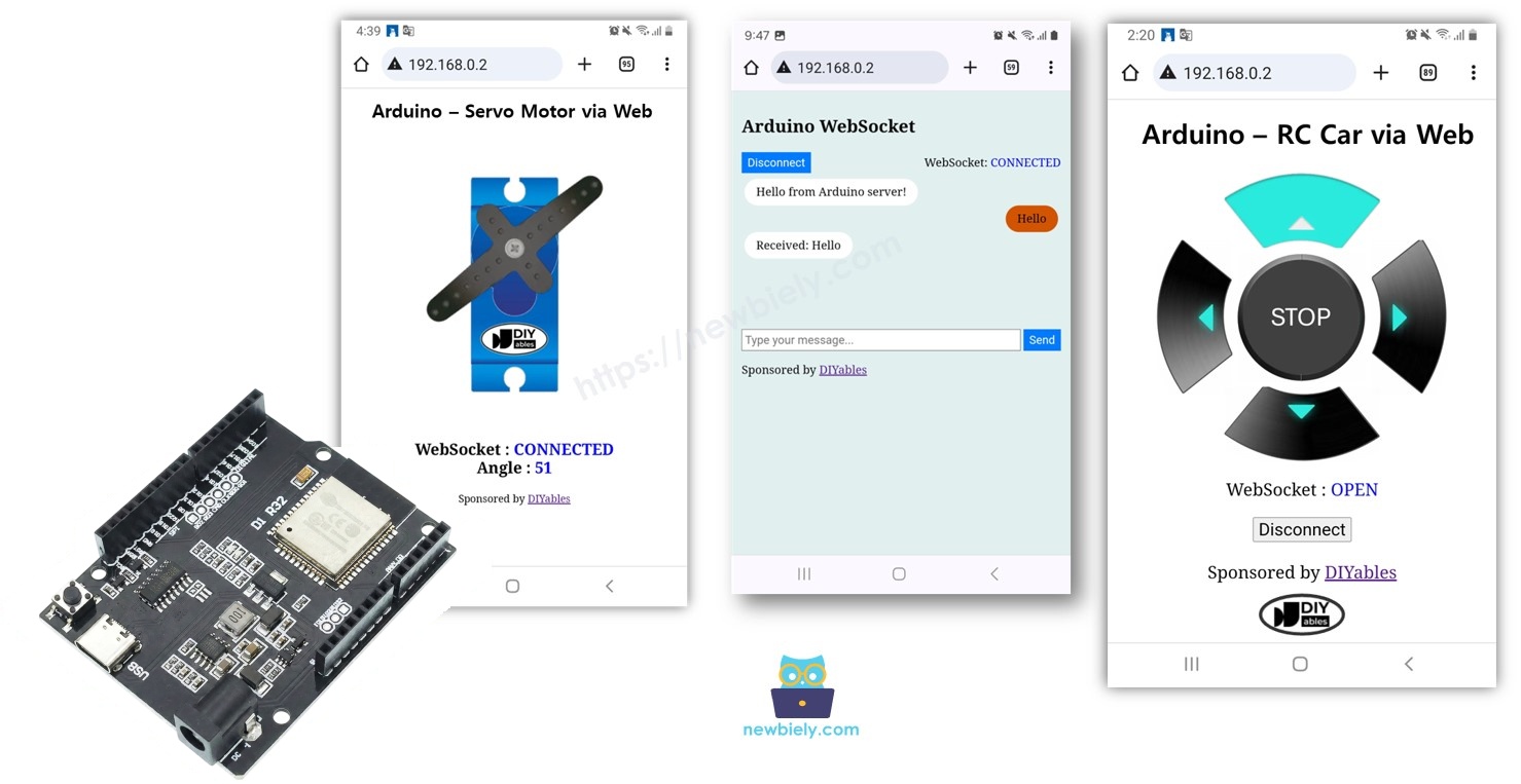 ESP32 Uno websocket