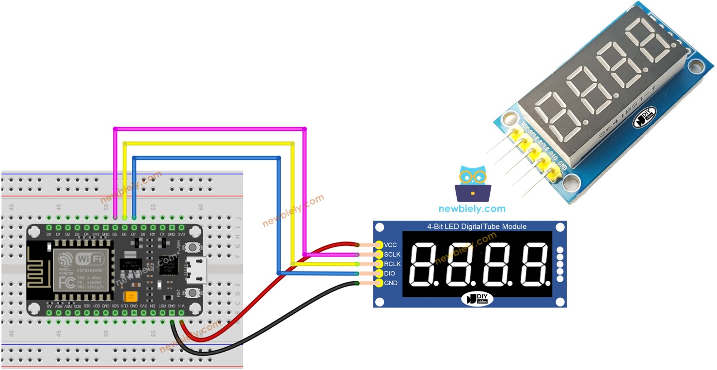 Esp8266 74hc595 4 Digit 7 Segment Display Esp8266 Tutorial 9263