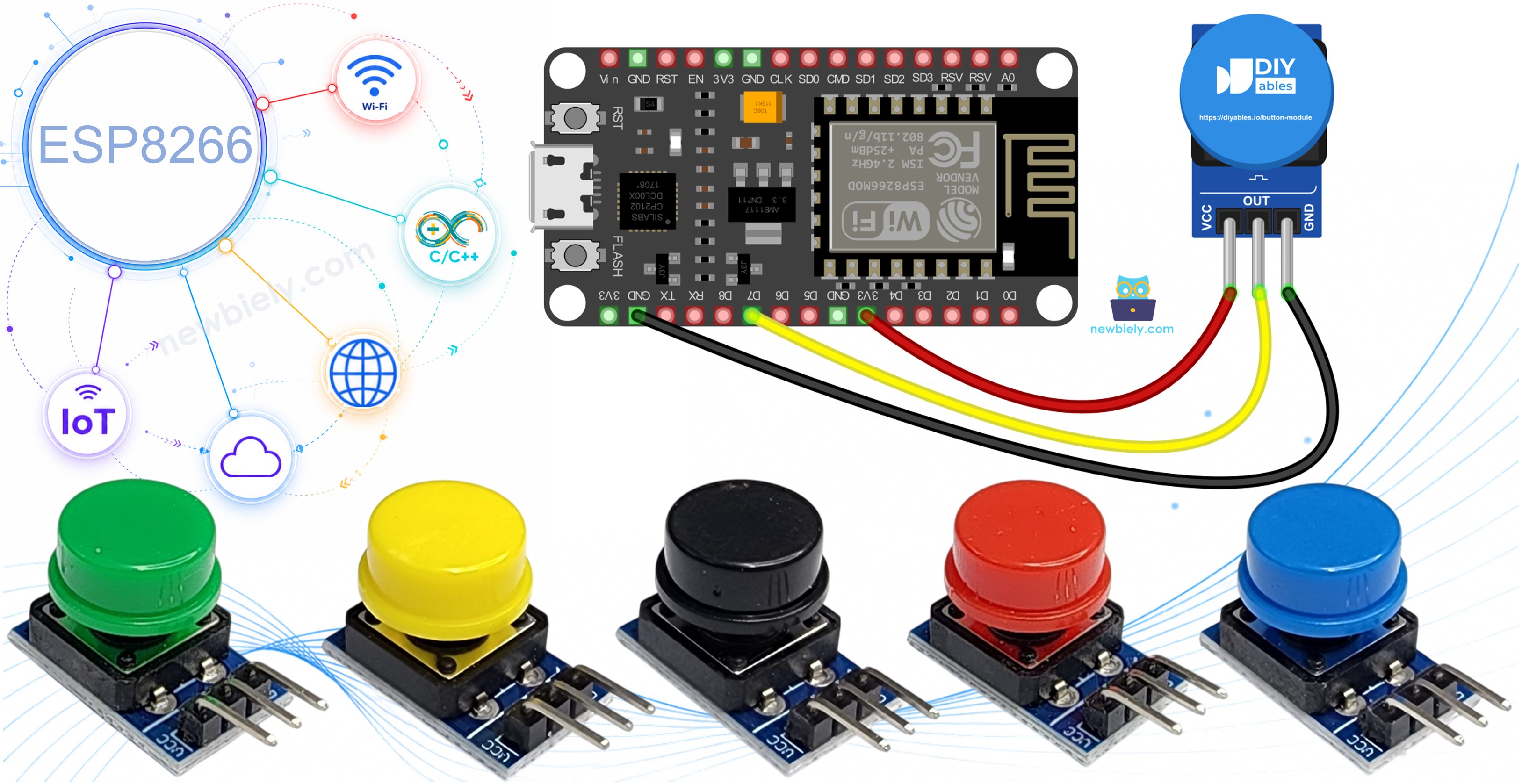 ESP8266 NodeMCU NodeMCU button module