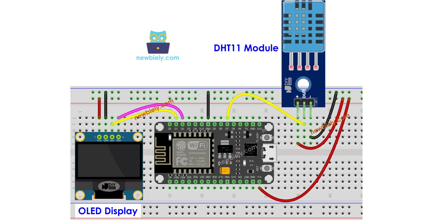 Arduino with SSD1306 OLED display and LM35 temperature sensor