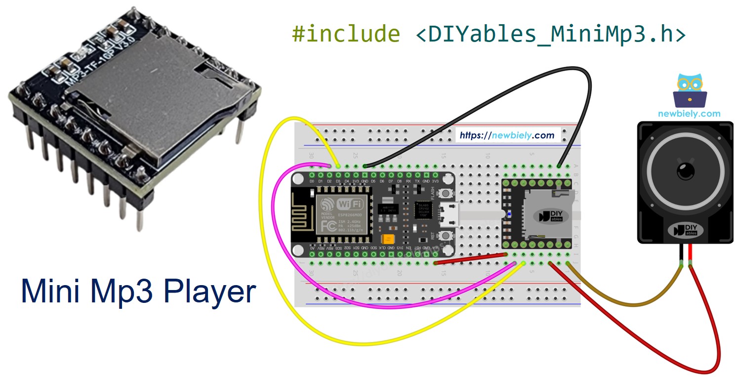 ESP8266 NodeMCU Mini Mp3 Player
