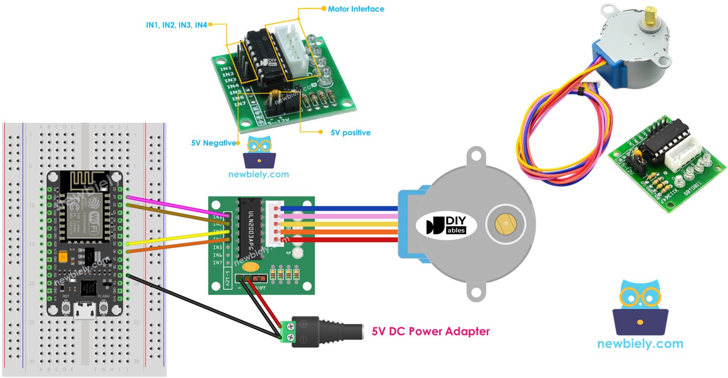 ESP8266 - 28BYJ-48 Stepper Motor ULN2003 Driver