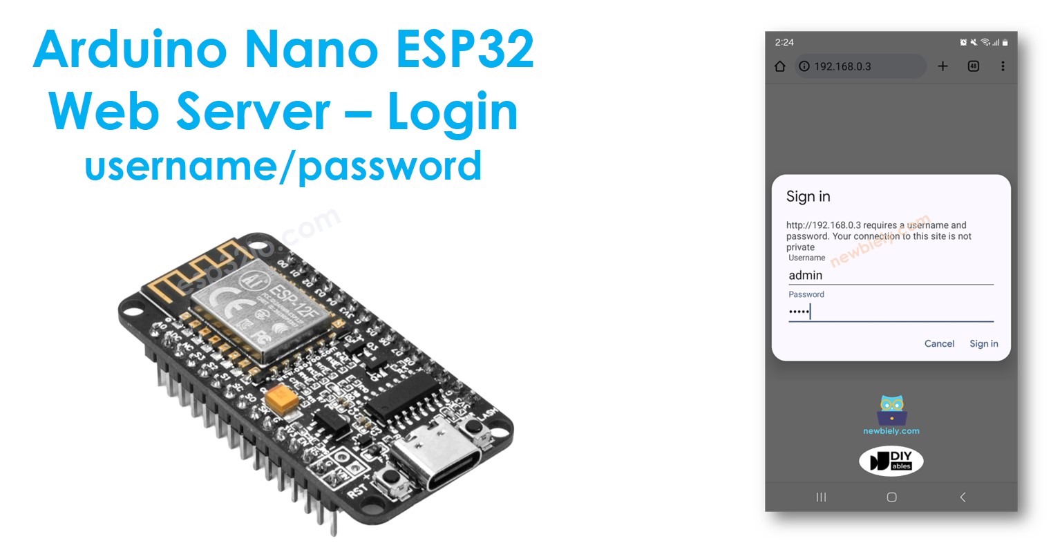 ESP8266 NodeMCU web server username password