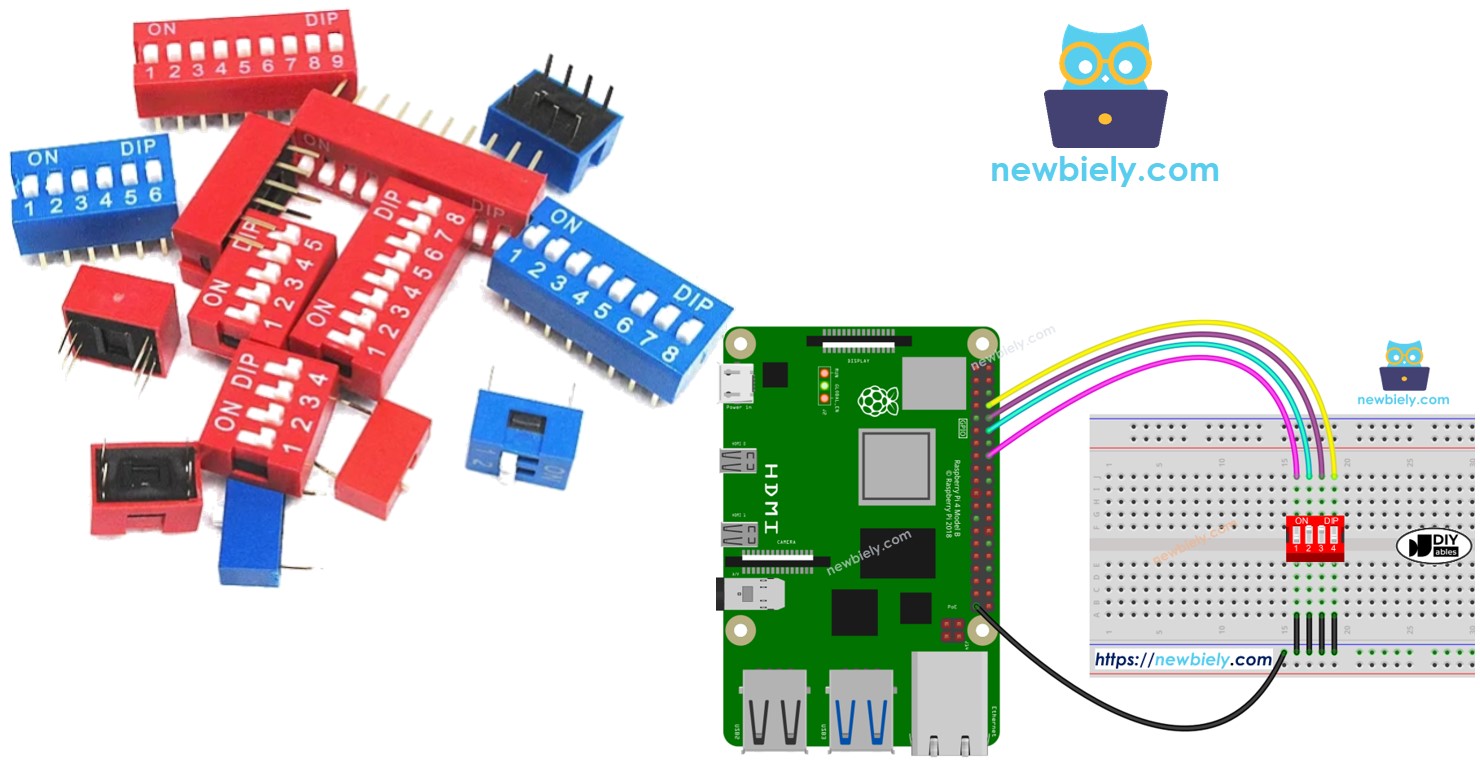 Raspberry Pi with DIP Switch