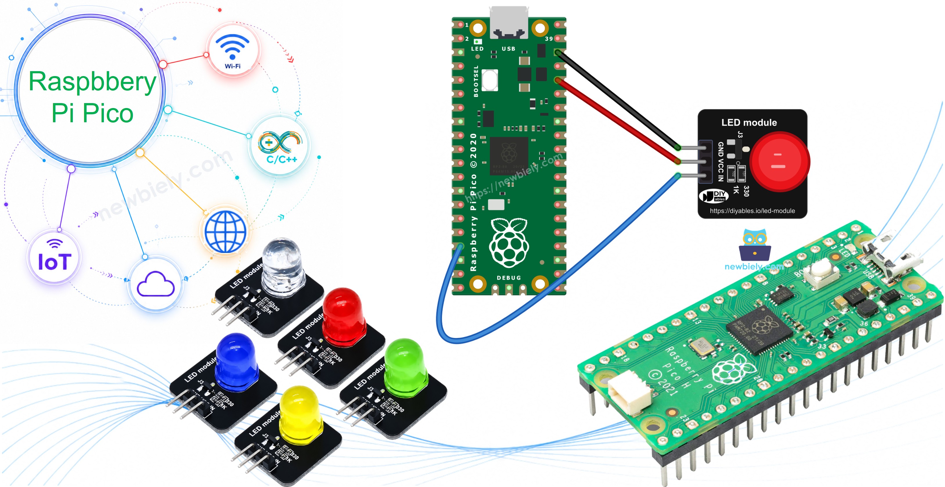 Raspberry Pi Pico and LED module
