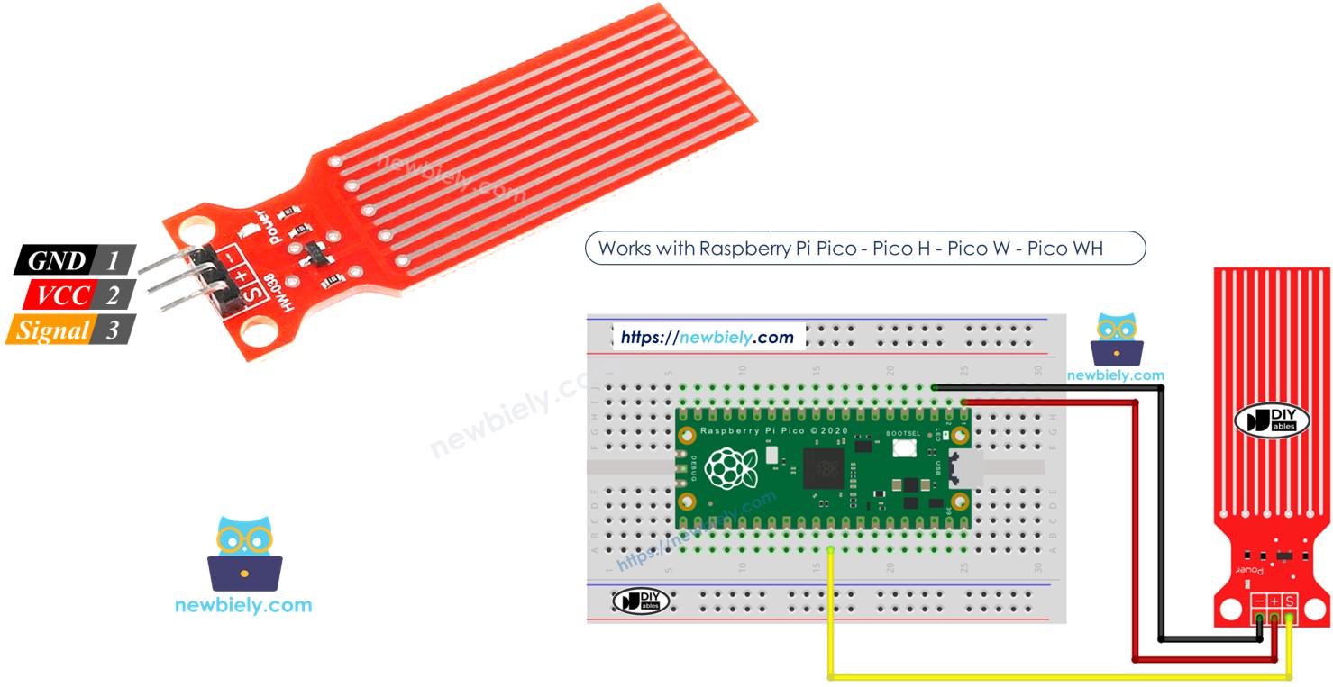 Raspberry Pi Pico and water sensor module