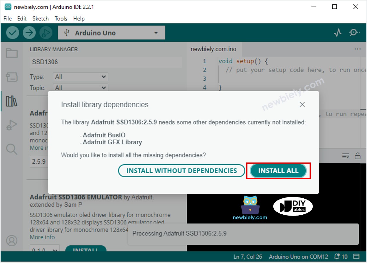 Arduino Nano Adafruit GFX sensor library