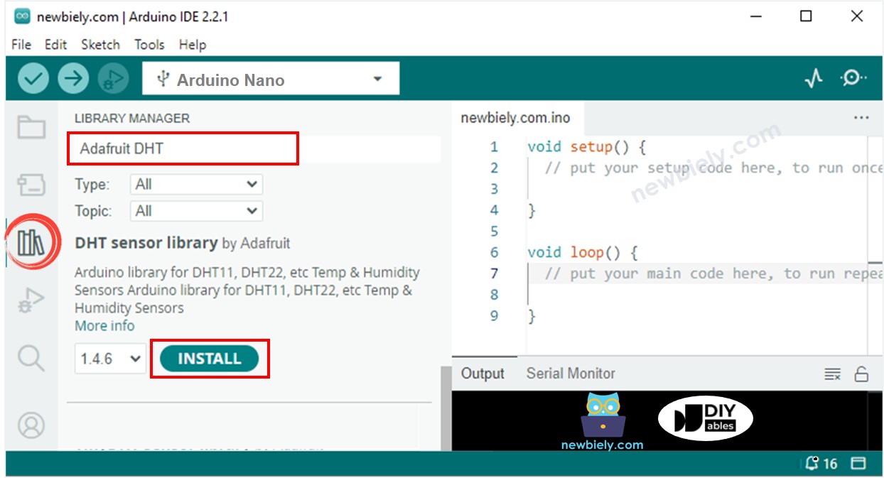 Arduino Nano DHT11 sensor library