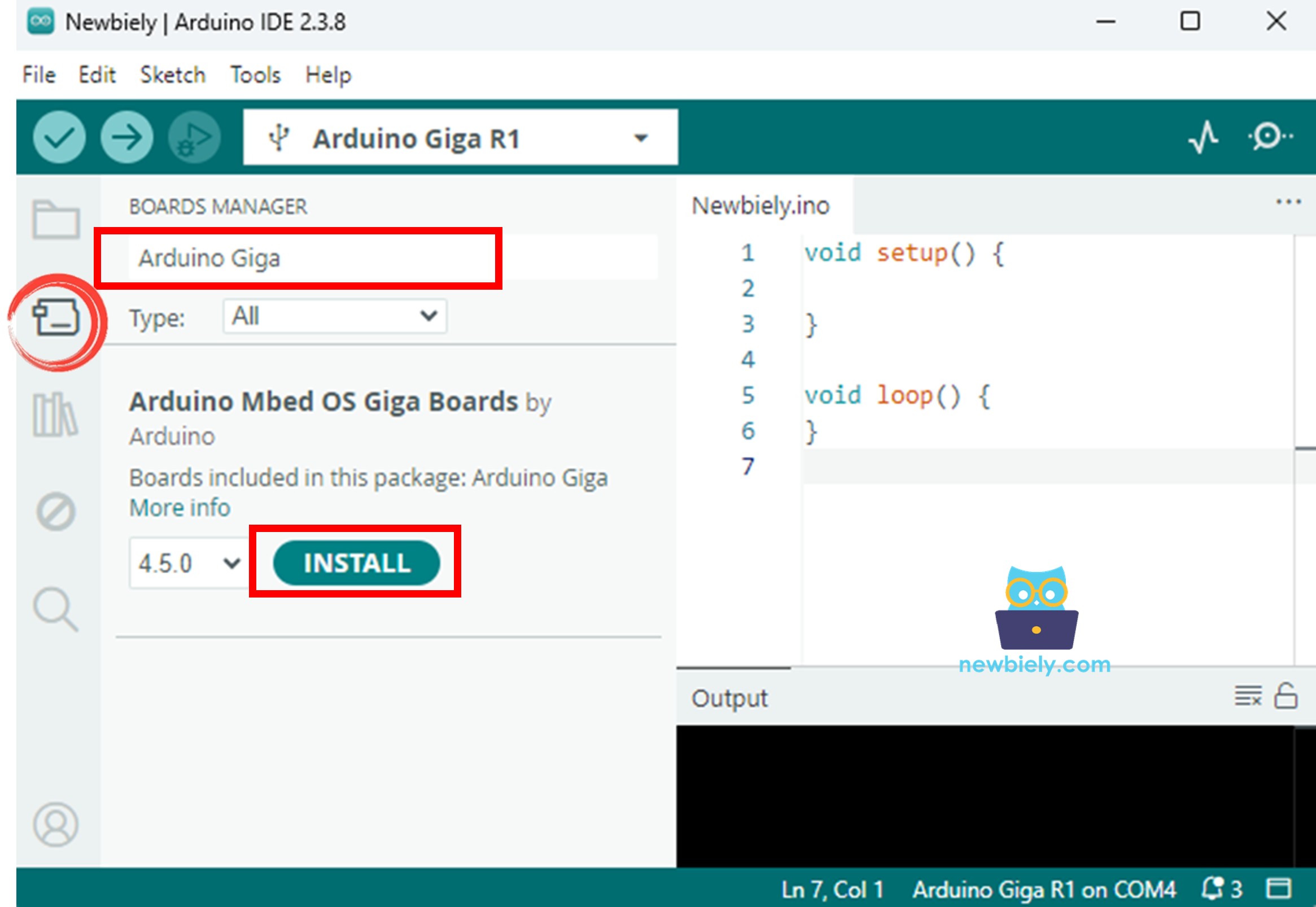Arduino IDE 2 Boards Manager Giga