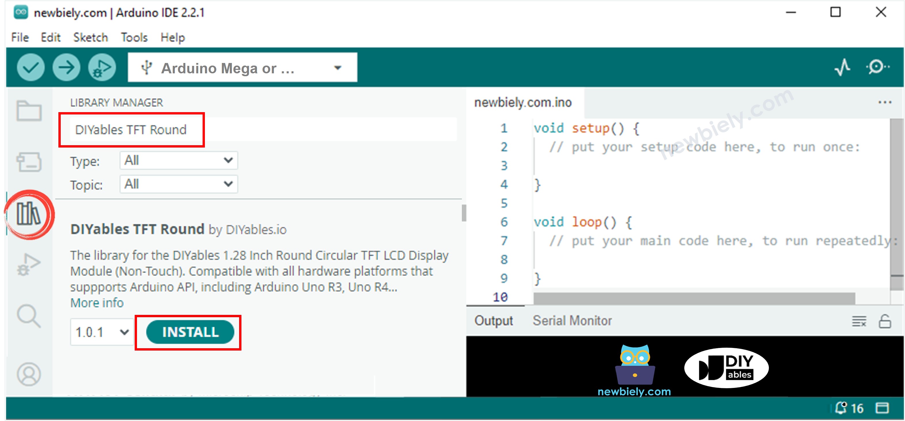 Arduino Mega TFT LCD library installation