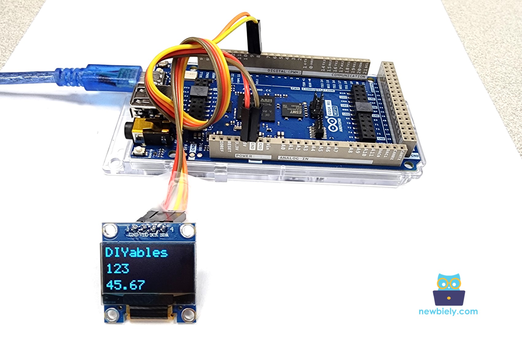 Arduino MicroPython OLED display text, integer and float number