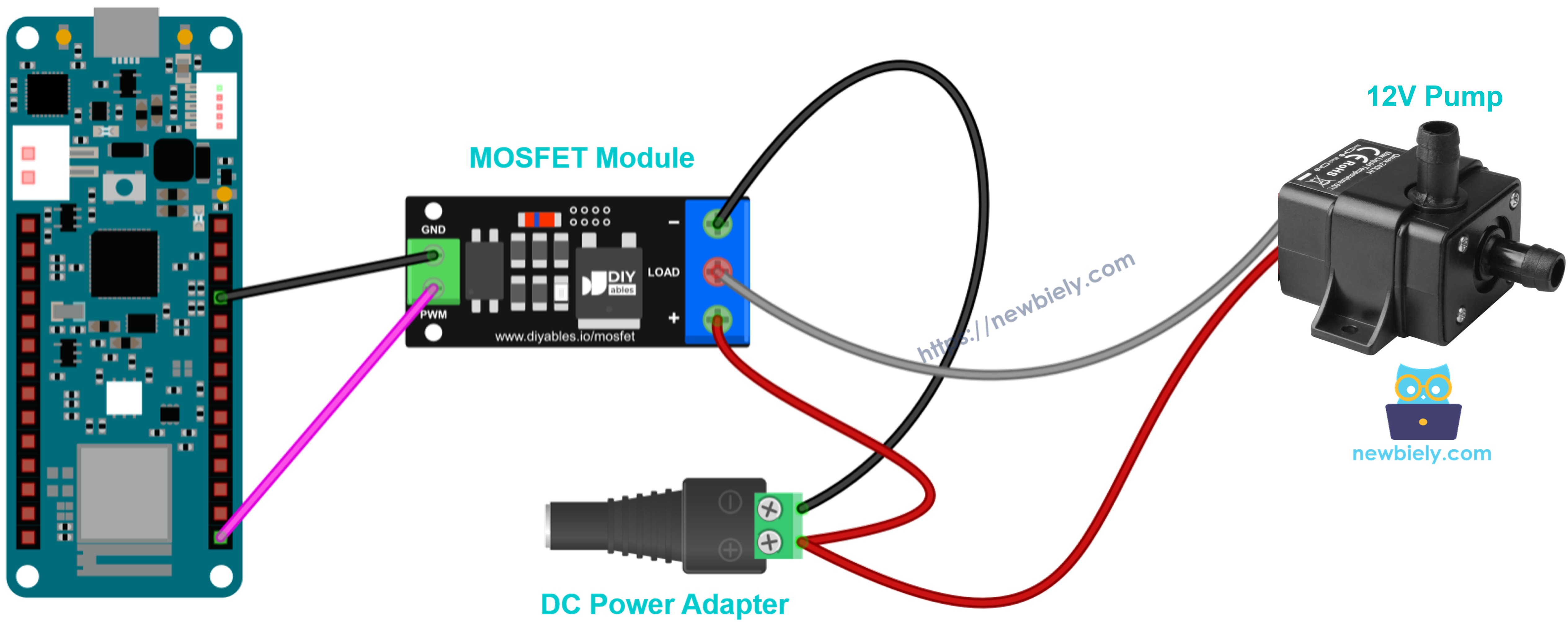 Wiring a 12V pump to the MOSFET module