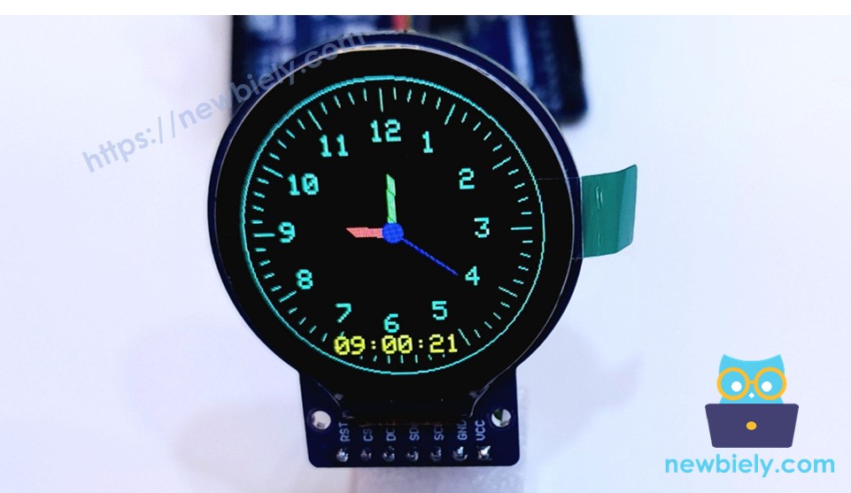 Arduino MKR WiFi 1010 Round Circular TFT LCD Display Screen display Clock Watch